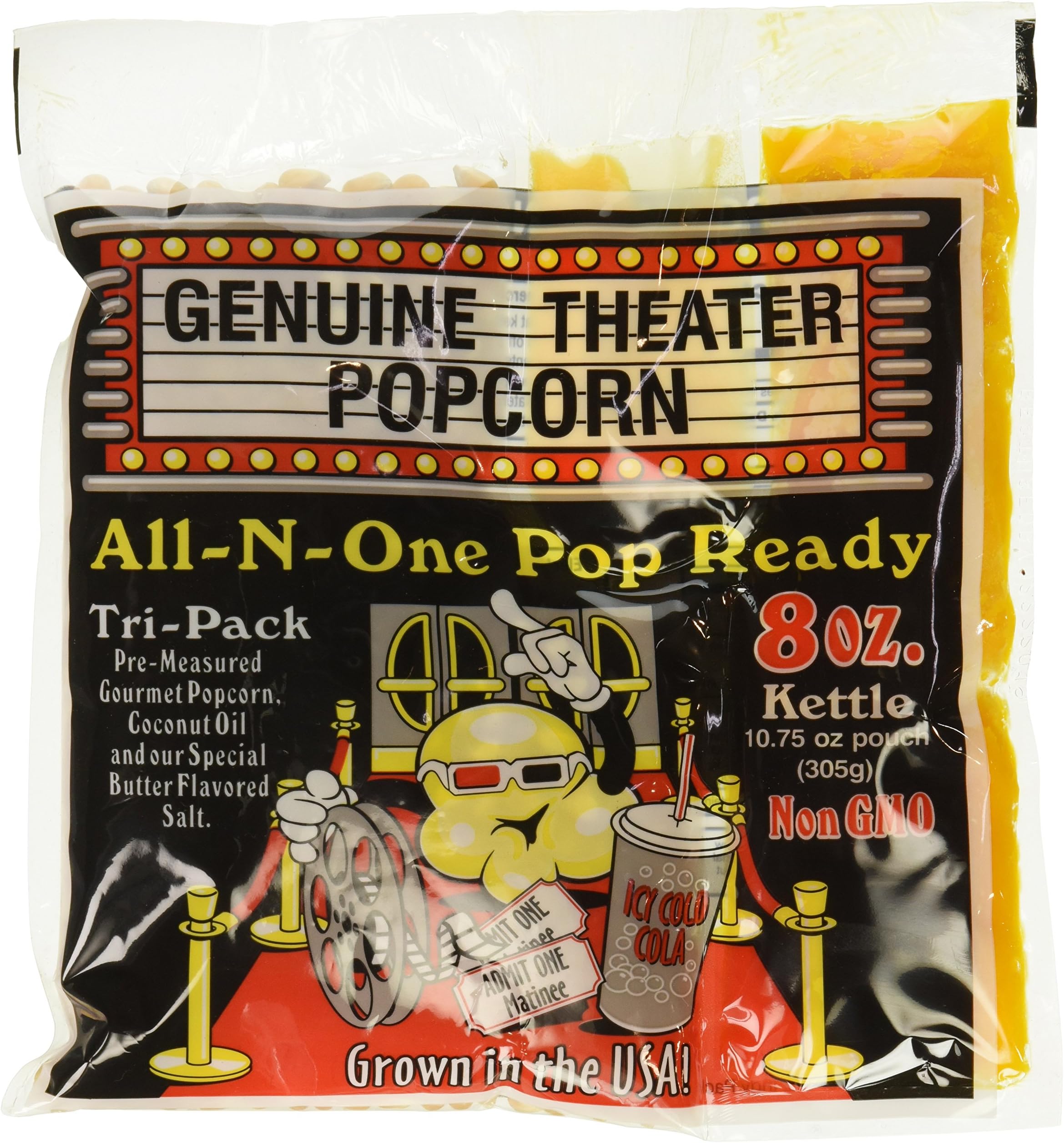 Premium Popcorn 8 Ounce Portion Packs- Bulk Pack of Gourmet Movie Theater Style Popcorn by Superior Popcorn (24 Pack)