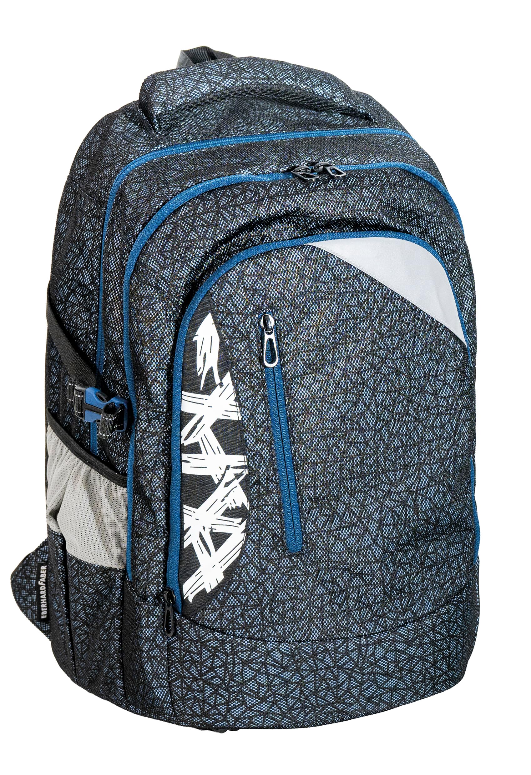 EBERHARD FABER - Schulrucksack X-Style Pro mash dark blue | 30 LSchultasche für Jungen und Mädchen mit großem Stauraum