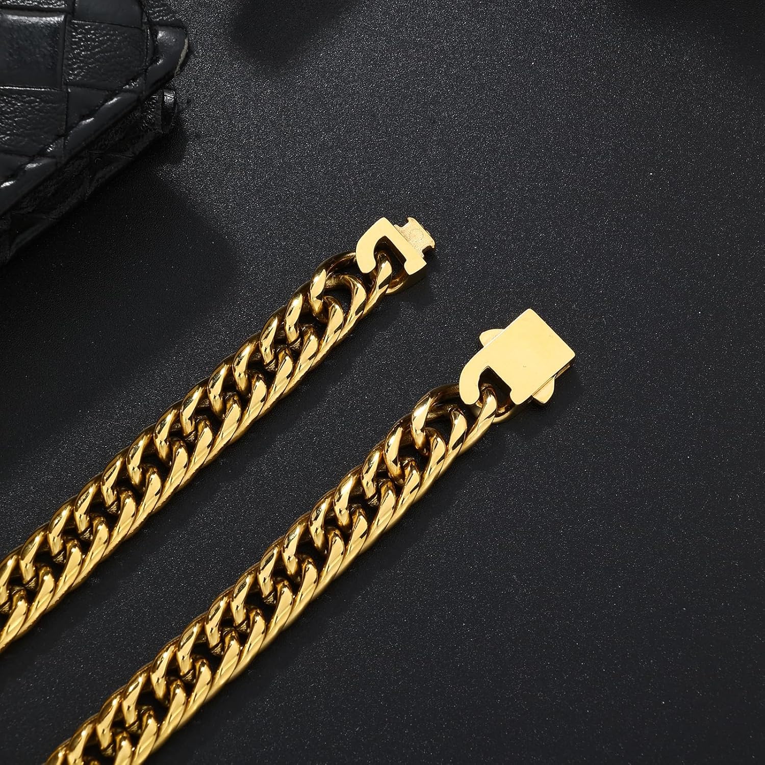 8mm Cuban Link Chain for Men - Silver/Gold/Black Plated Stainless Steel Miami Chain Necklace - Hip Hop Jewelry 18-24inch