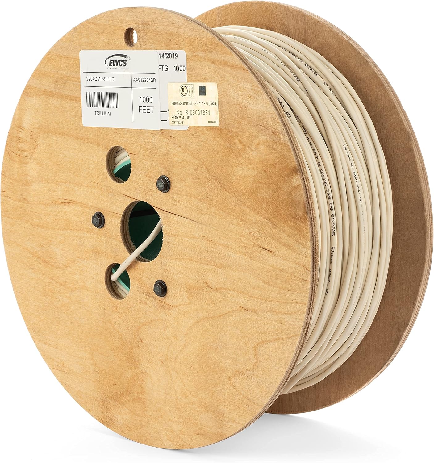 EWCS 22 AWG 4/C Str CMP Plenum Rated Shielded Sound & Security Cable - 1000 Feet - Made in USA