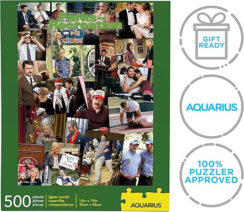 Miniatura 7 de AQUARIUS Rompecabezas de collage Parks and Rec (rompecabezas de 500 piezas)  Sin deslumbramiento  Ajuste de precisión  Mercancía oficial de Parks