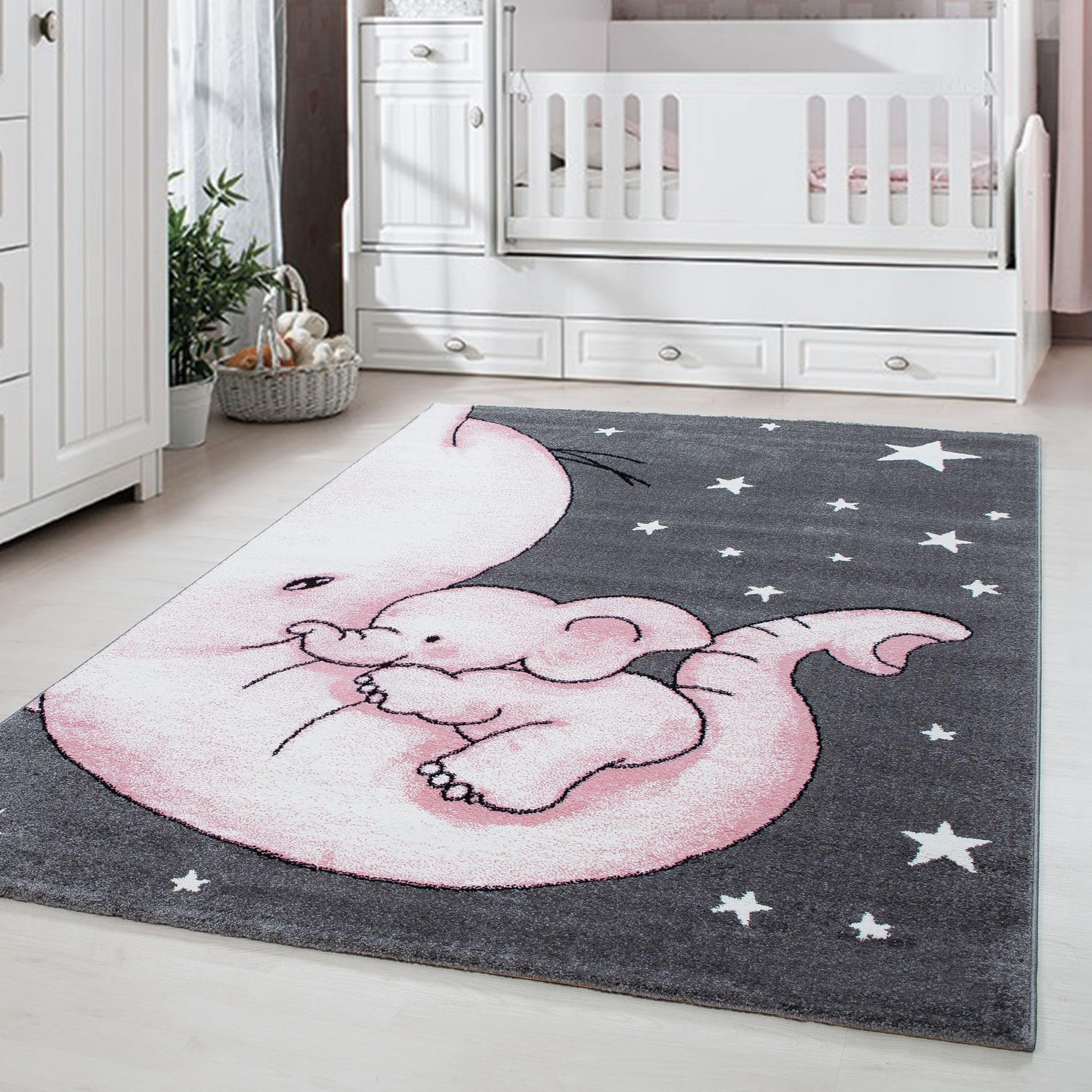 Carpetsale24 Kinderteppich Modern Kinderzimmer Waschbarer Babyteppich Spielteppich für Junge und Mädchen Weich und Antiallergen