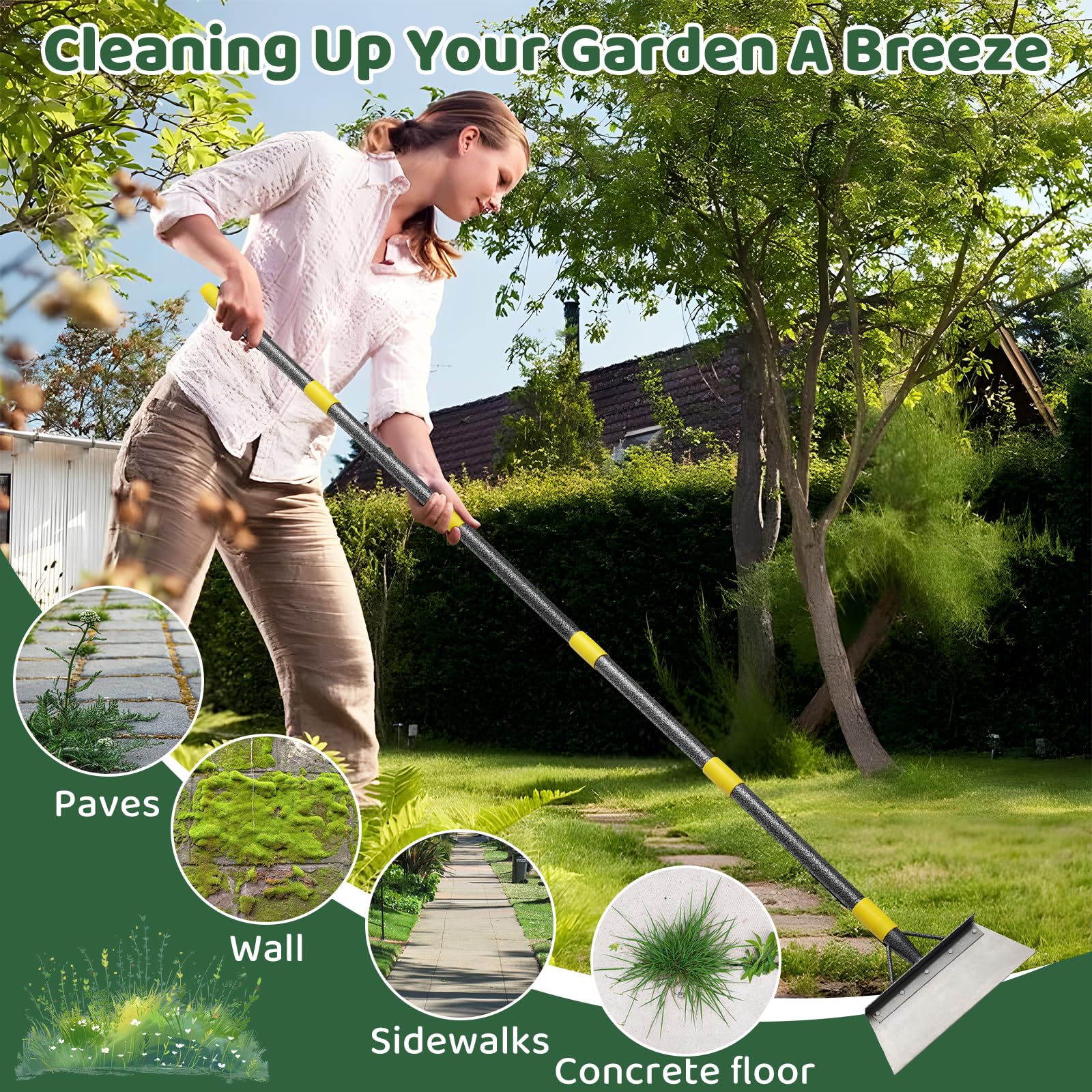 Pala da giardino multifunzionale 235 cm per rimozione erbacce e ghiaccio