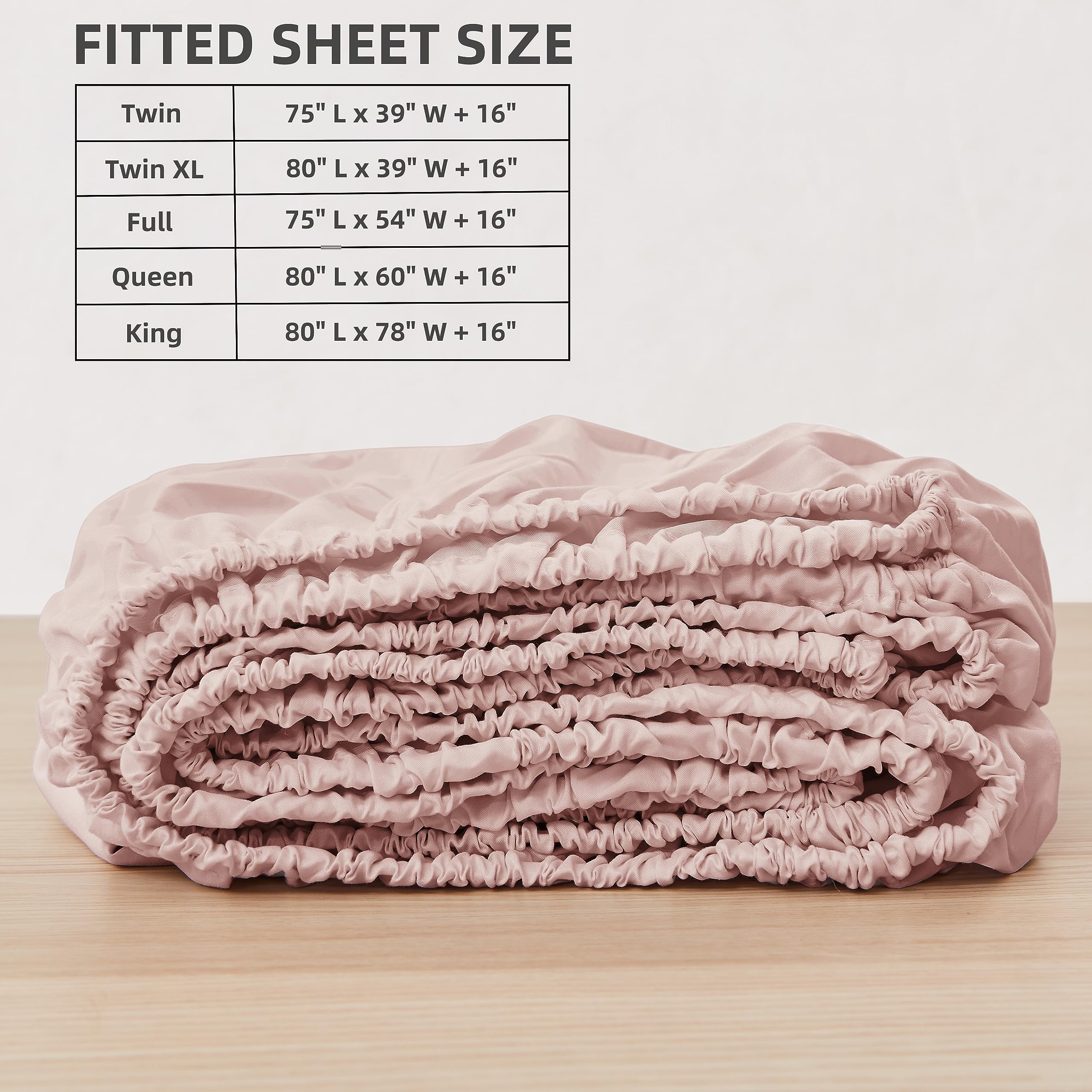 HBHLFZ Twin Fitted Sheet Only, Soft Breathable Bottom Sheet - 39