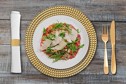 Miniatura 2 de Home Collectives Platos de carga redondos y elegantes de 13 pulgadas con servilleteros a juego, bodas, cenas, eventos. Elige entre nuestra variedad