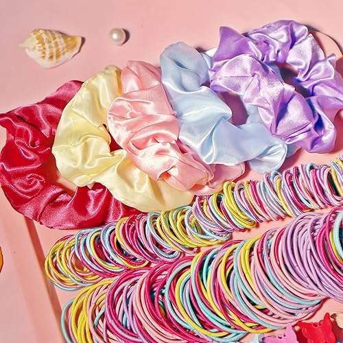 Miniatura 3 de YANRONG Lazos multicolores para el cabello para mujeres y niñas, soportes elásticos para cola de caballo, banda de goma para cabello grueso y