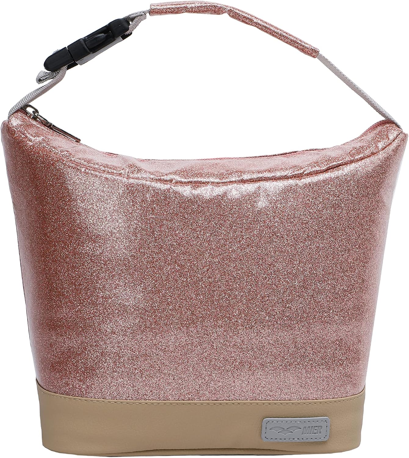 MIER Small Lunch Bag Purse Insulated Leakproof Cooler Lunch Tote for Kids Girls Boys Women Men to School Work Travel Gym, Buckle Handle, Rose Gold