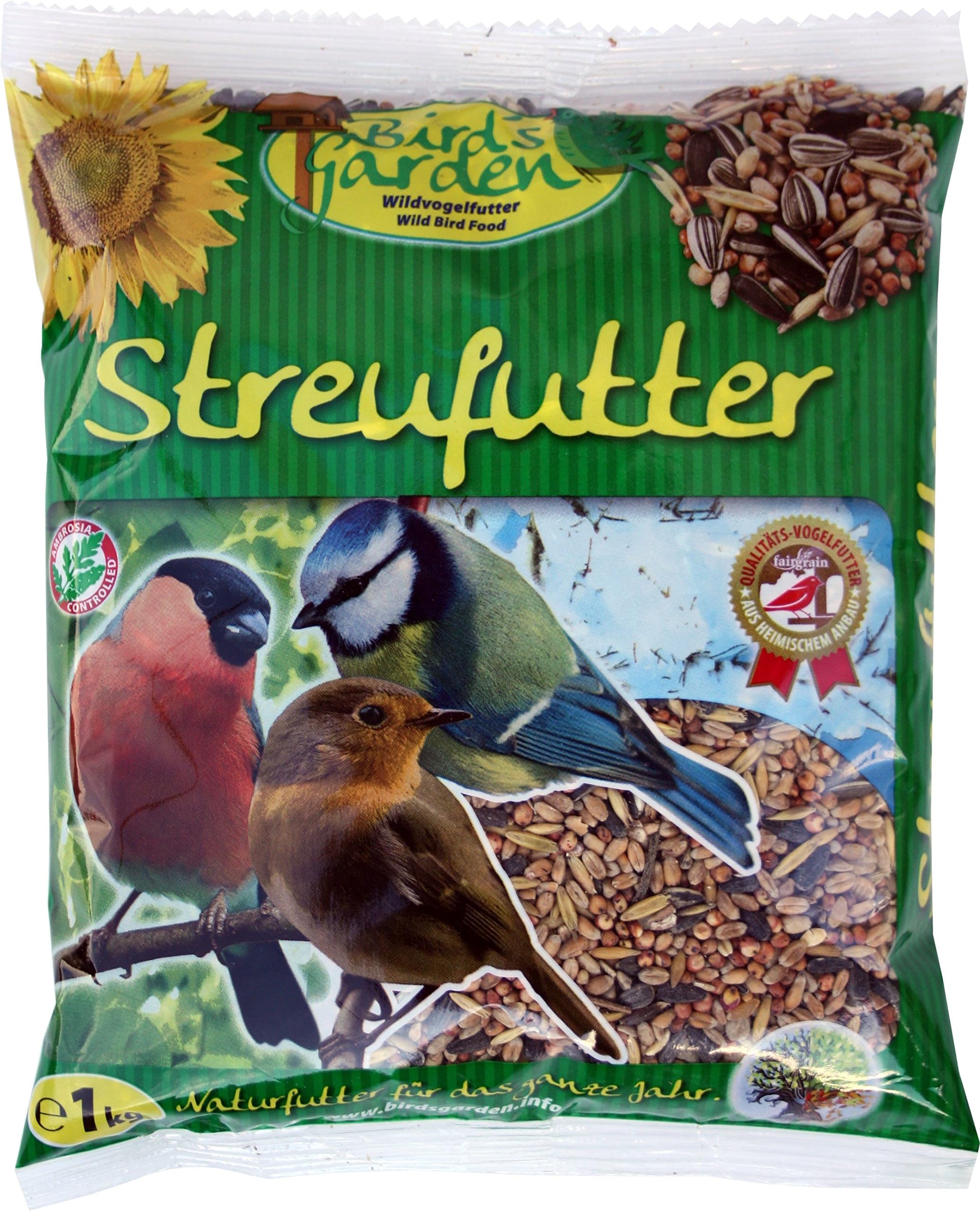 Erdtmanns Schalenloses Streufutter PLUS | 800g Standbeutel | Ohne Schalen Für Saubere Futterstelle