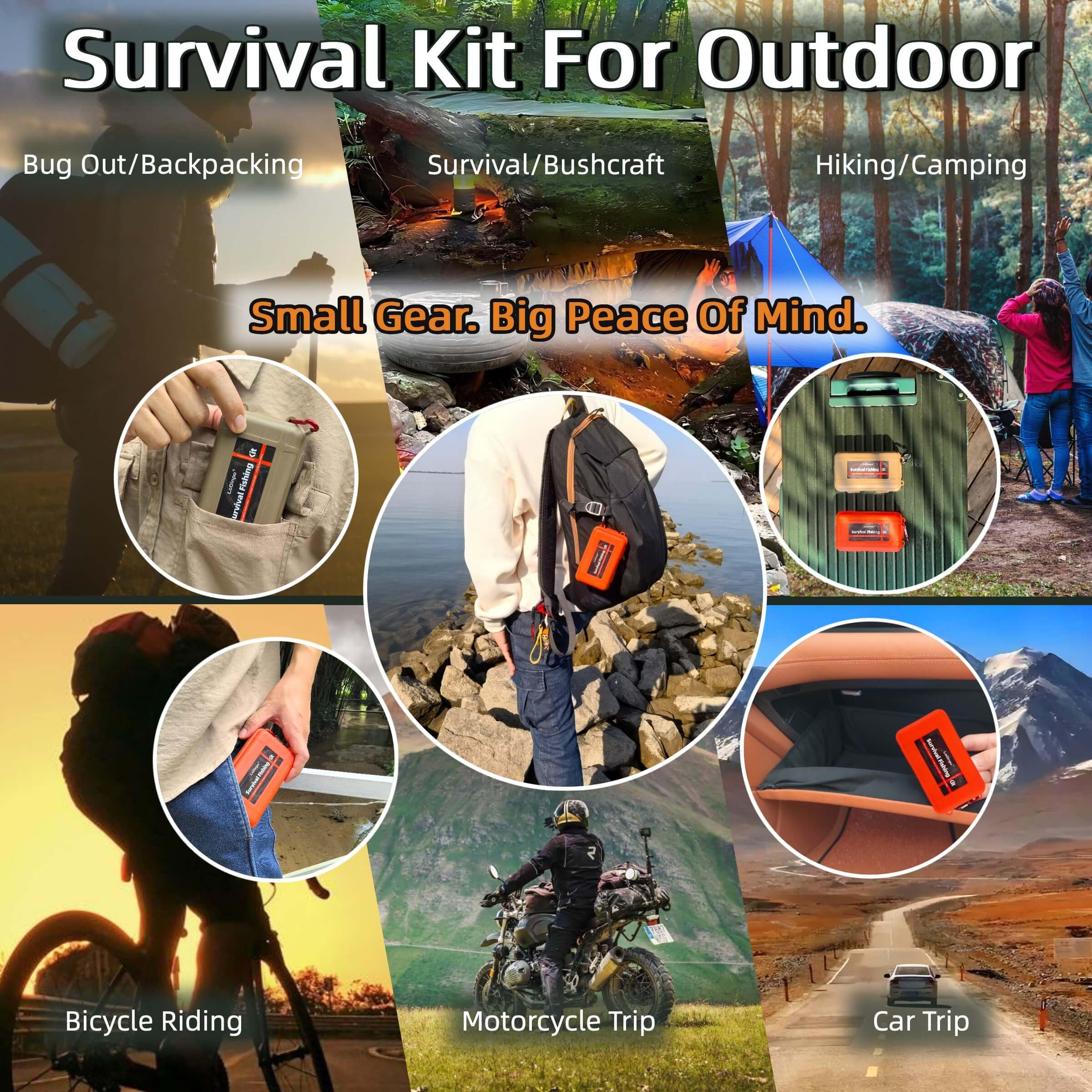 Mini kit de pesca de supervivencia, caja de aparejos de pesca de emergencia, caja de pesca al aire libre, juego de pesca de viaje, fiesta, pesca, caja de zapatos, surf, supervivencia