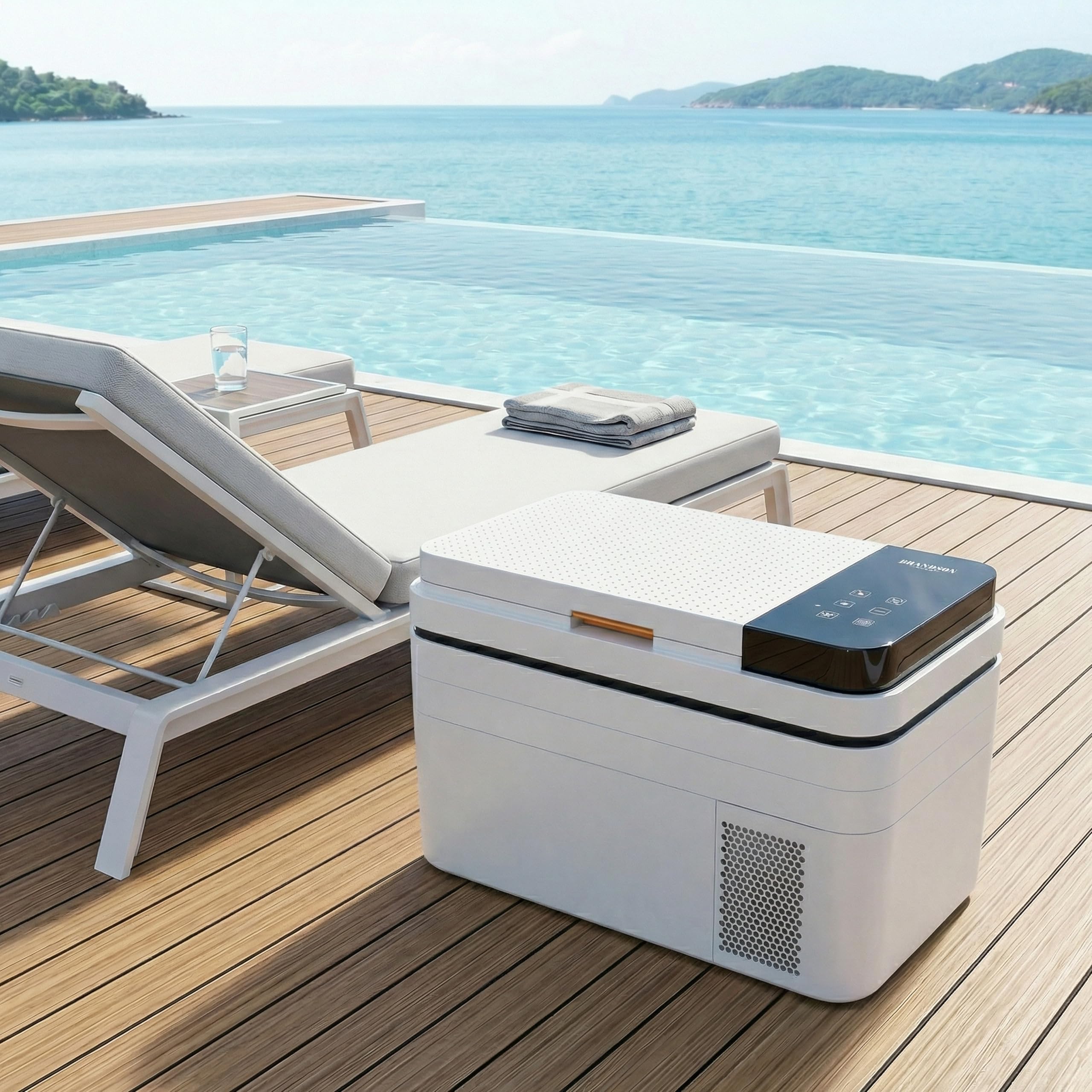 Brandson - Kompressor Kühlbox elektrisch – 30 Liter – App Steuerung Bluetooth Tuya Smart – Autokühlbox - 230 V und 12/24 V Gefrierbox Gefriertruhe bis -20°C – ECO Modus – Auto Camper LKW