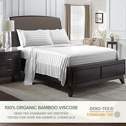 Miniatura 2 de Pure Bamboo - Juego de sábanas tamaño king dividido, de viscosa 100% orgánica auténtica derivada de bambú, suaves y frescas, doble costura, *no para