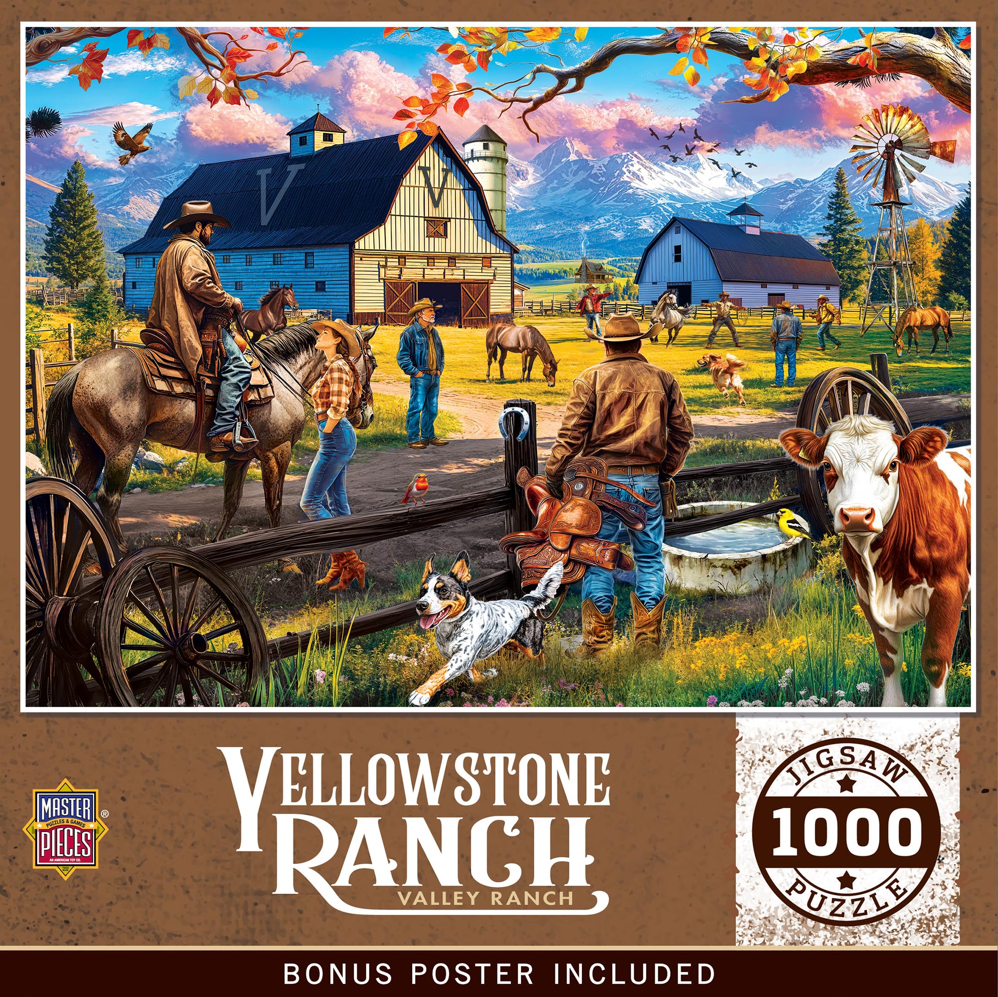 MasterPieces Yellowstone Ranch 1000 Piece Jigsaw Puzzle for Adults - Valley Ranch - 19.25"x26.75"