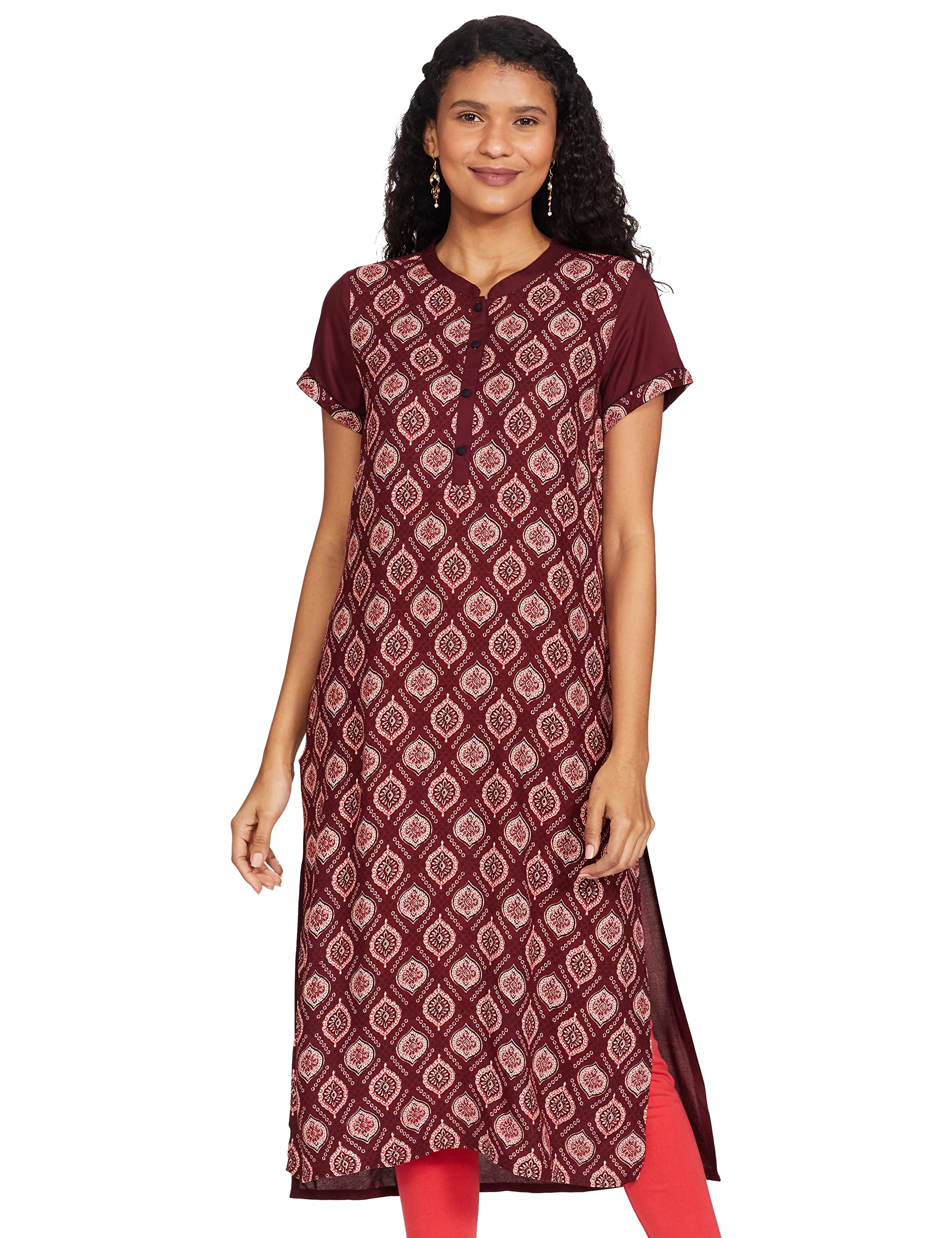 AureliaWomen's Rayon Regular Kurta