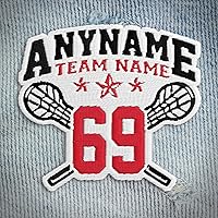 Custom Lacrosse Patch - Personalized Name & Number Embroidered Iron-On for Jackets, Backpacks, Hats, Uniforms | DINKOUTER