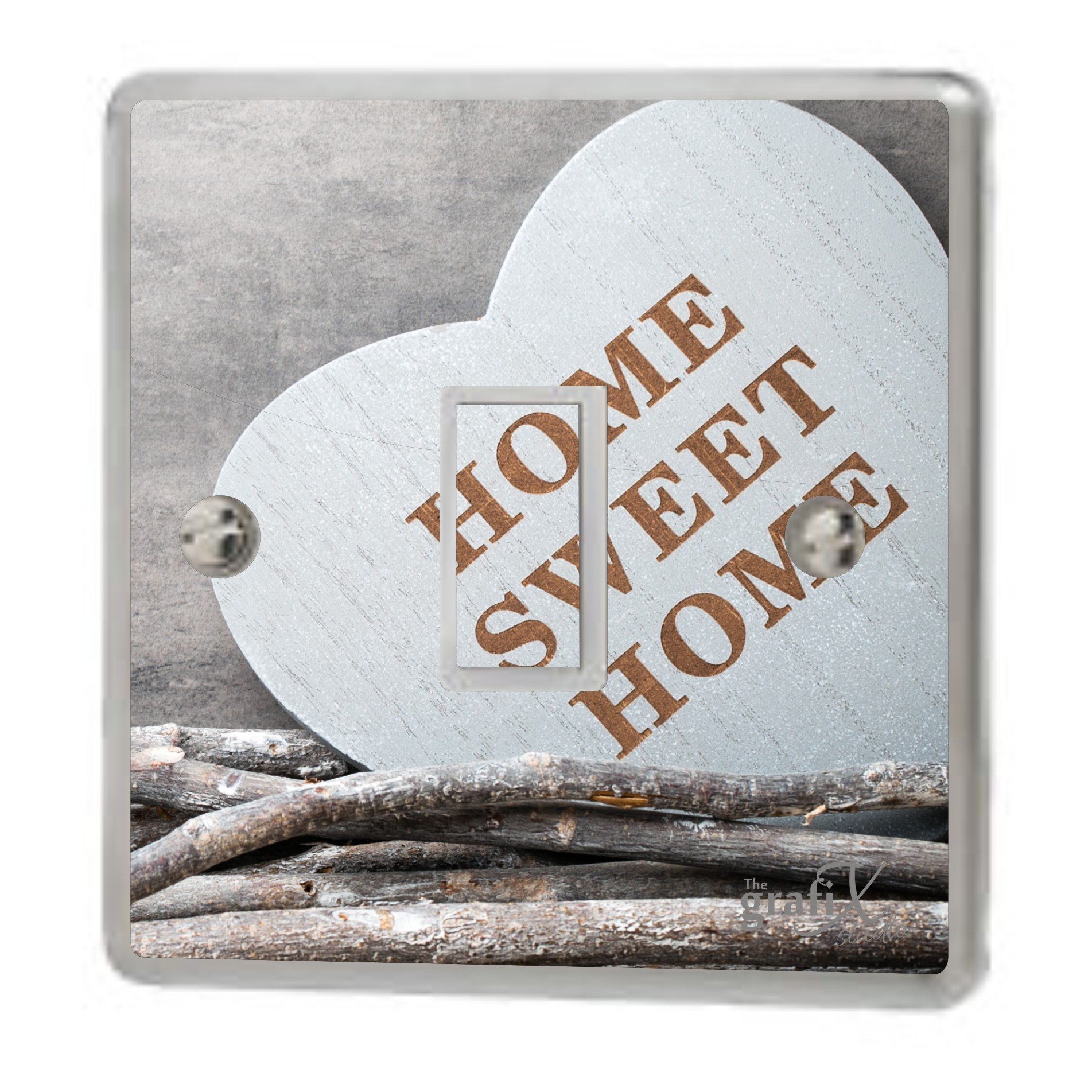 Love Heart Home Sweet Home Light Switch Sticker Vinyl/Skin Cover (Design 4) sw84