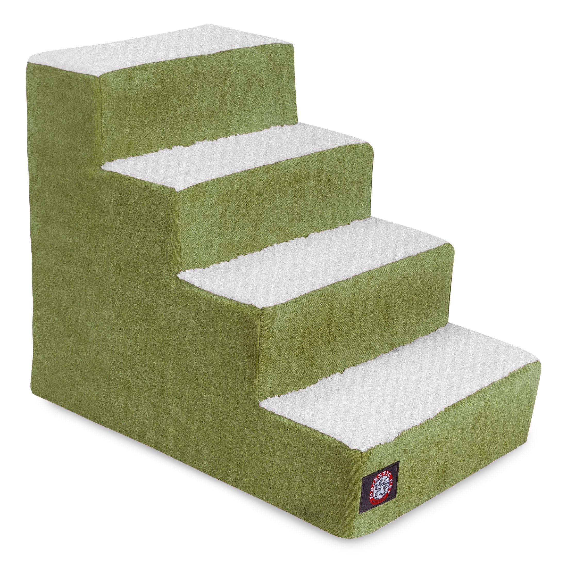 4 Step Portable Pet Stairs By Majestic Pet Products Villa Apple Steps for Cats and Dogs Green