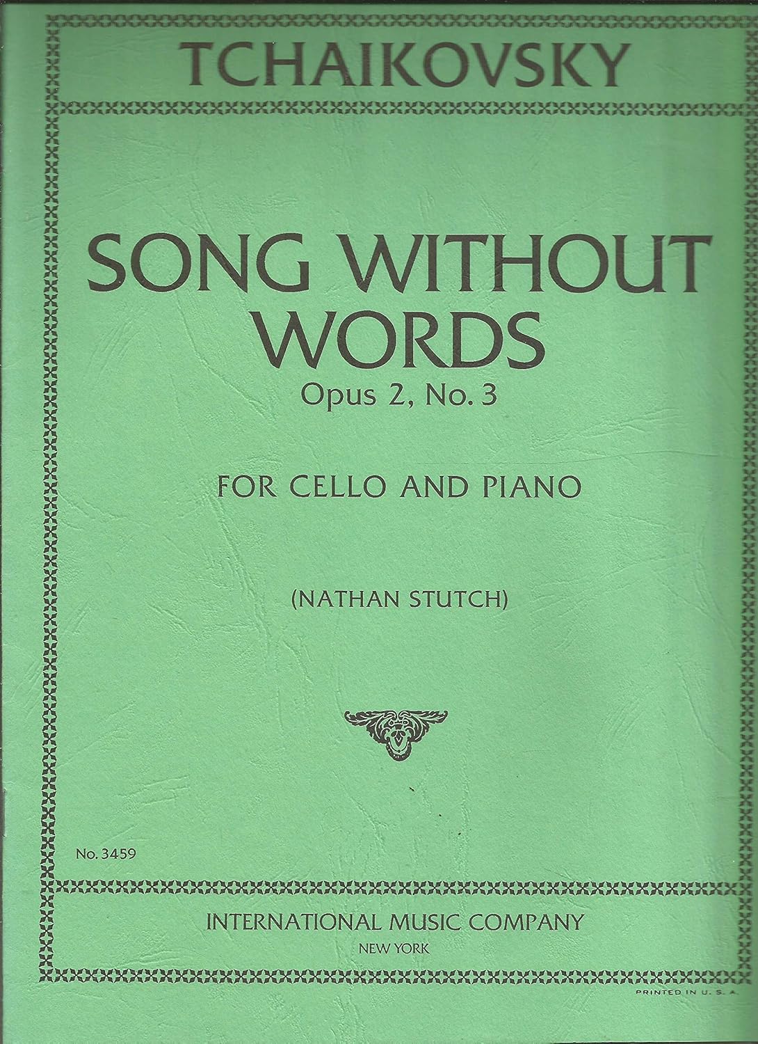 Tchaikovsky Song Without Words Opus 2, No.3 for Cello & Piano      Sheet music – January 1, 1998