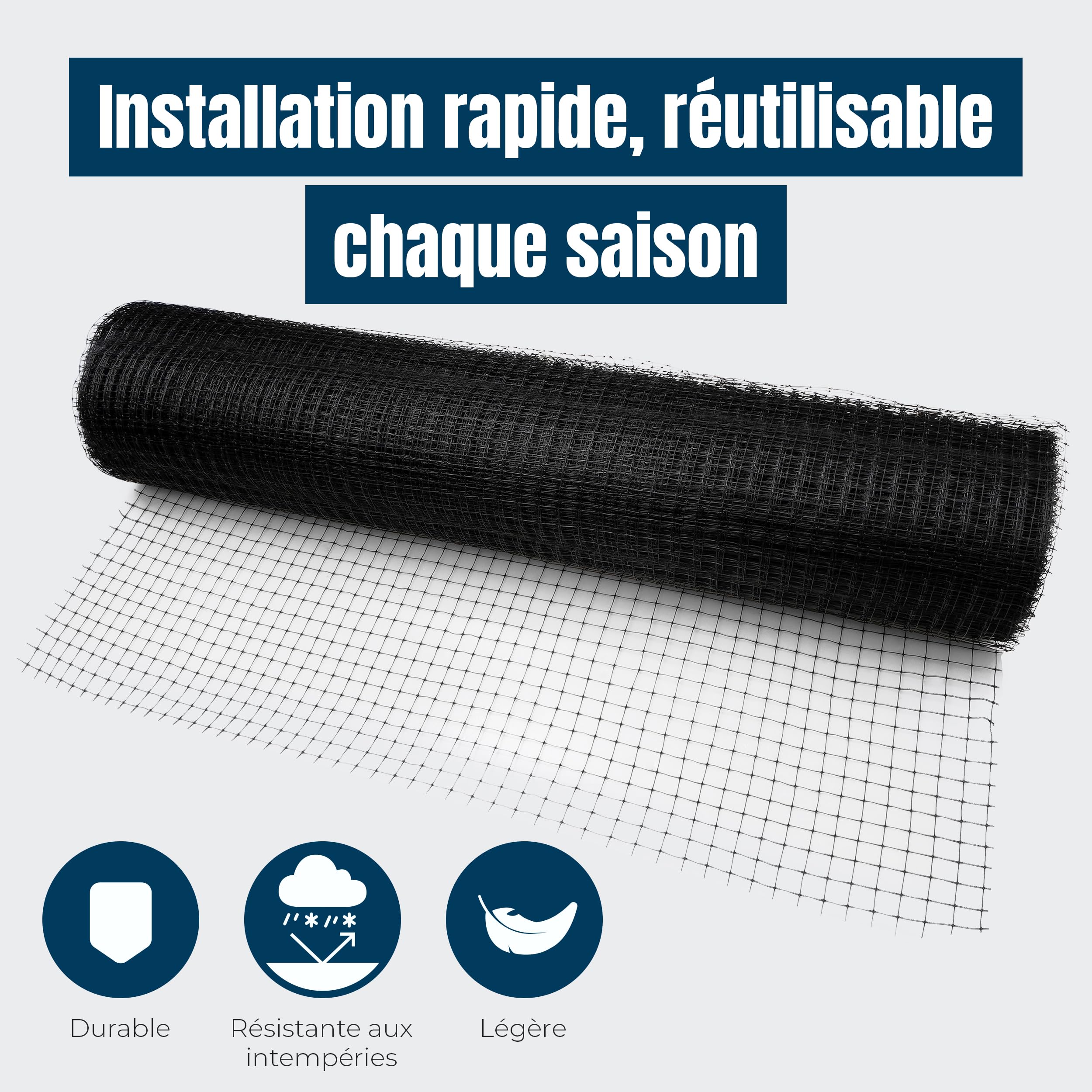 MEKKAPRO Filet Anti Oiseaux 2.1 x 27,4 m Filet de Protection Grillage Souple pour Balcon, Volière Extérieur, Barrière Anti Pigeon Solide 40 GSM