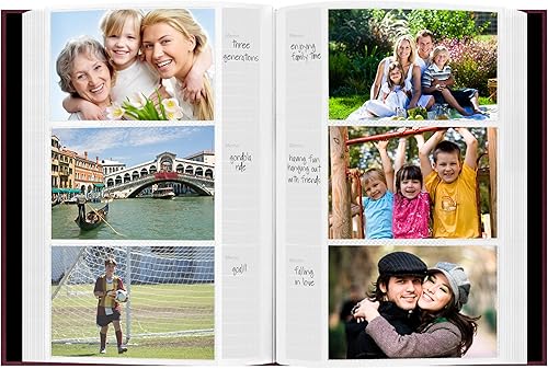 Vista 14 de Pioneer Photo Albums Álbum de fotos bidireccional de 300 unidades, 4 x 6 pulgadas, encuadernado en servidumbre, color burdeos
