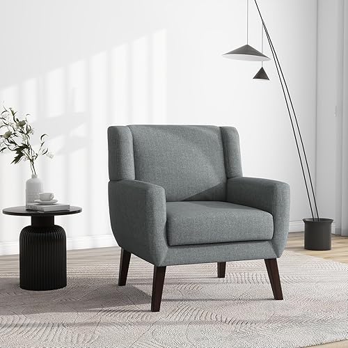 Miniatura 45 de UIXE Silla de Acento Floral, Sillón Moderno Tapizado en Tela para Sala de Estar, Cómodas Sillas de Club con Brazos Sofá Individual con Botones