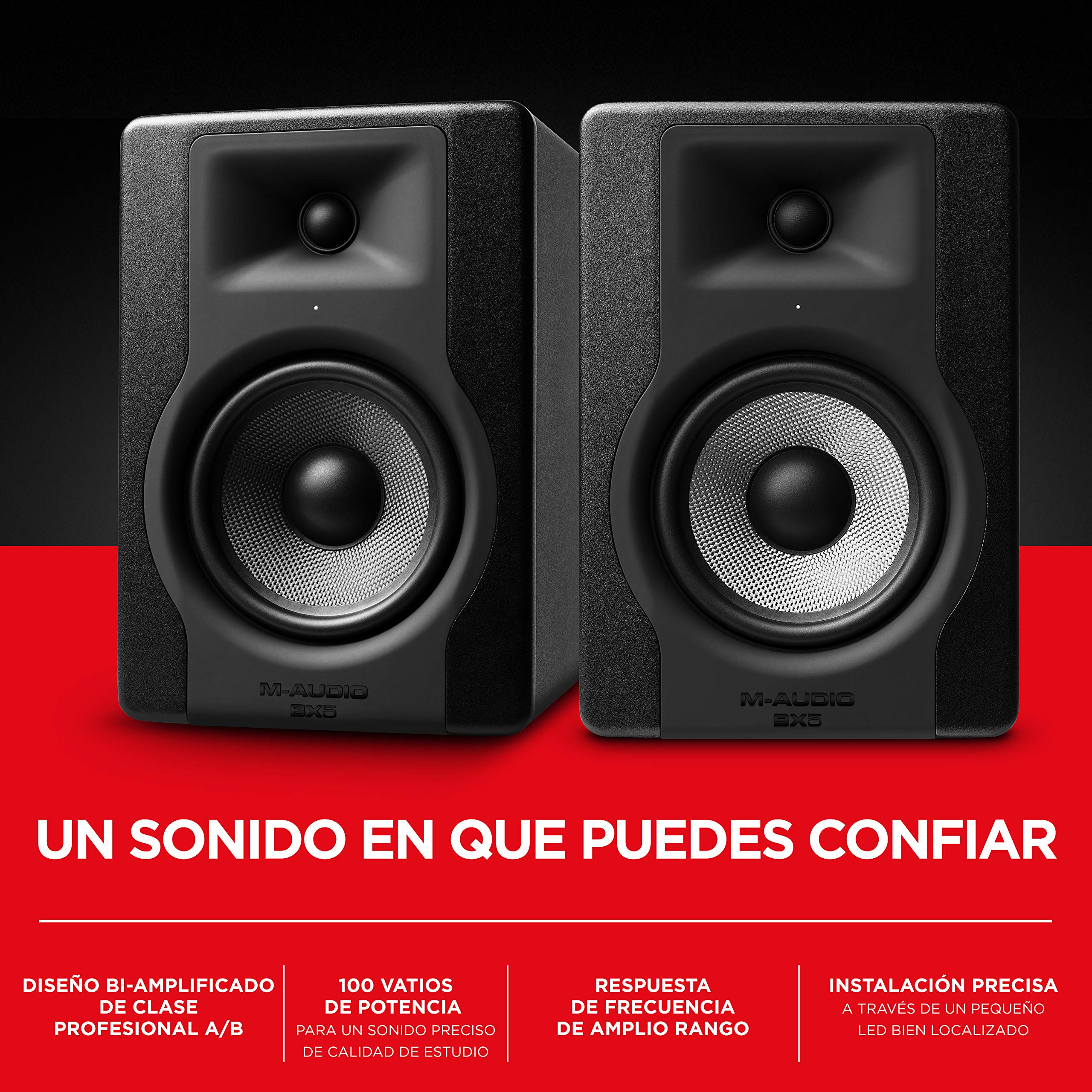 M-Audio BX5 D3 Pair Par de Monitores de Estudio, Altavoces Activos Bidireccionales, 100 W + Cable Stagg STC3CMXM, Cable RCA a XLR, Macho, 3 m