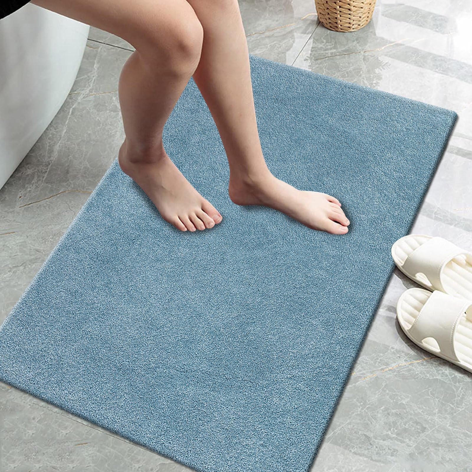 renoazul® Cozy 2cm High Pile Kitchen Rug With Gel Backing, Alya - 50 x 80 cm - Aqua, Washable Living Room Rug - Ideal For Large Entrances, Corridor, Office, Hallways And Welcome Mat. — image 1