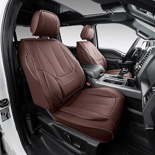 Miniatura 10 de OASIS AUTO Honda Ridgeline Accessories Fundas de asiento 2006-2025 de cuero de ajuste personalizado (par delantero, gris)