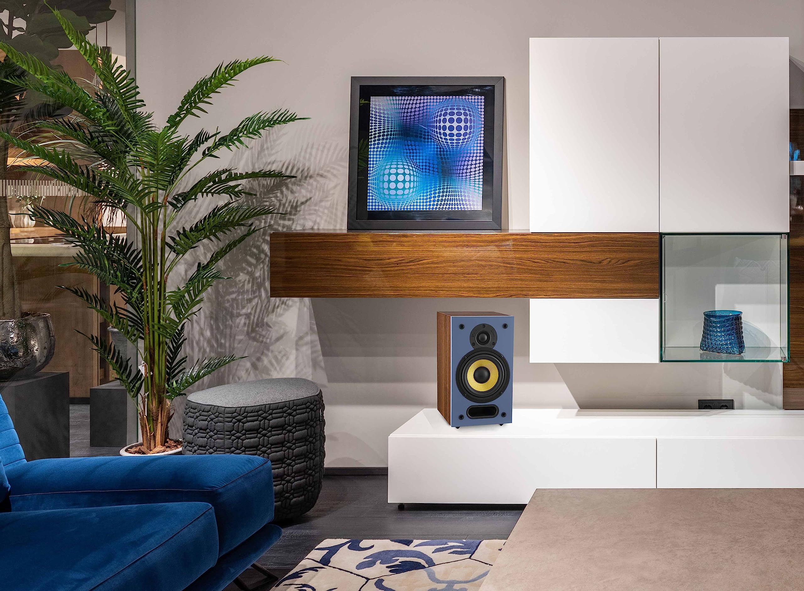 Davis Acoustics Ariane 1 Bleu/Noyer - Enceinte Bibliothèque (la Paire)