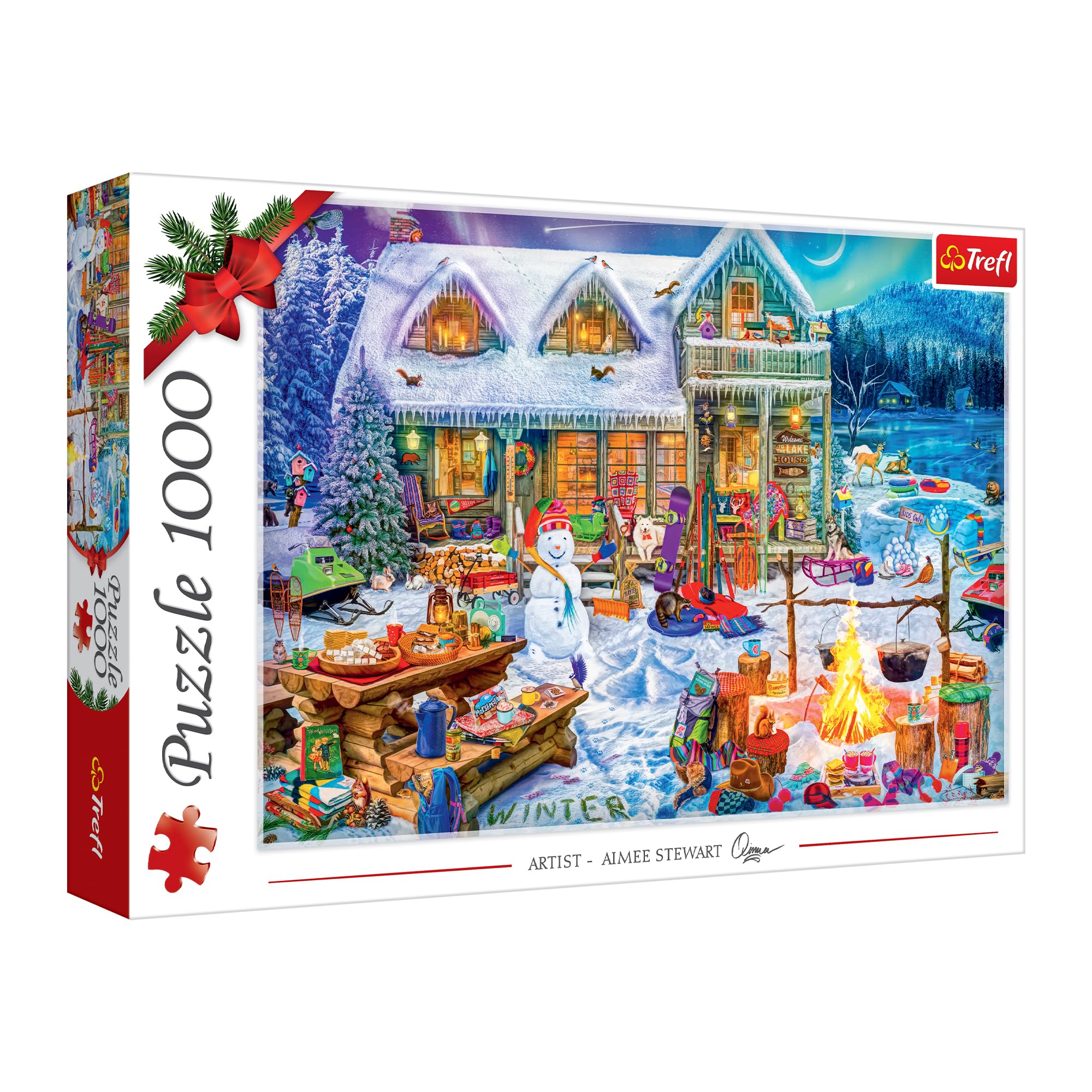 1000 Teile Puzzle 'Winternacht' Für Erwachsene - Premium-Puzzle Mit Leinenstruktur, Fertige Größe 70x50 Cm - Inkl. Referenzposter