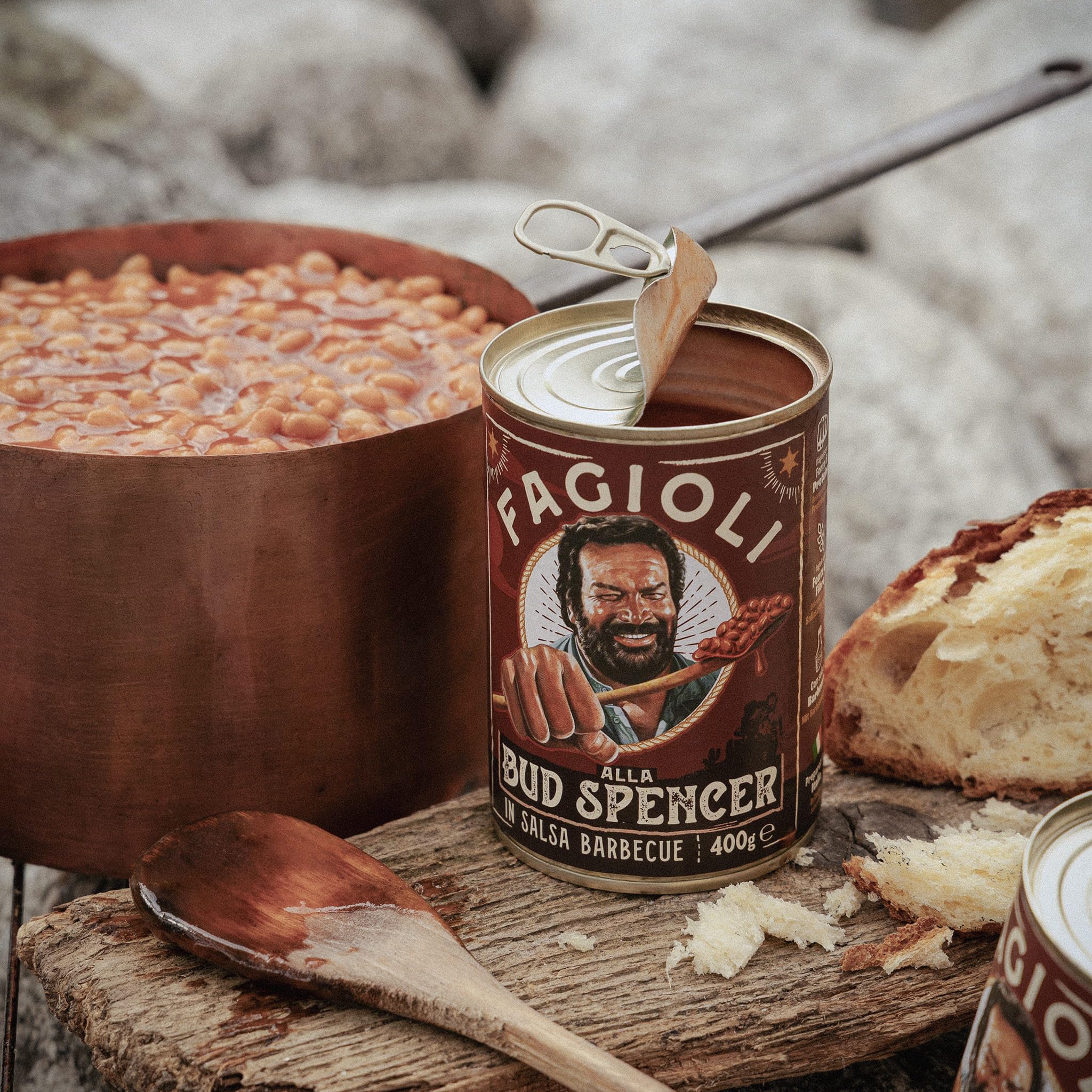 Fagioli alla Bud Spencer - In Salsa Barbecue con Fagioli Bianchi, Lattina da 400g (Pronti in 3 minuti, Senza Glutine, Vegani, Prodotti in Italia)