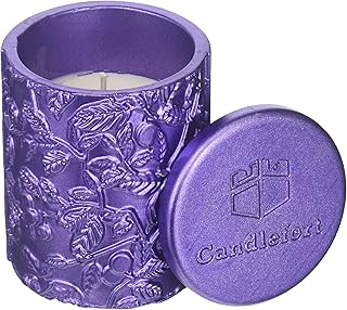 Candellana Candles Candlefort Concrete Candle-Tranquility Violet Metallic, Scent: Lavender Hill