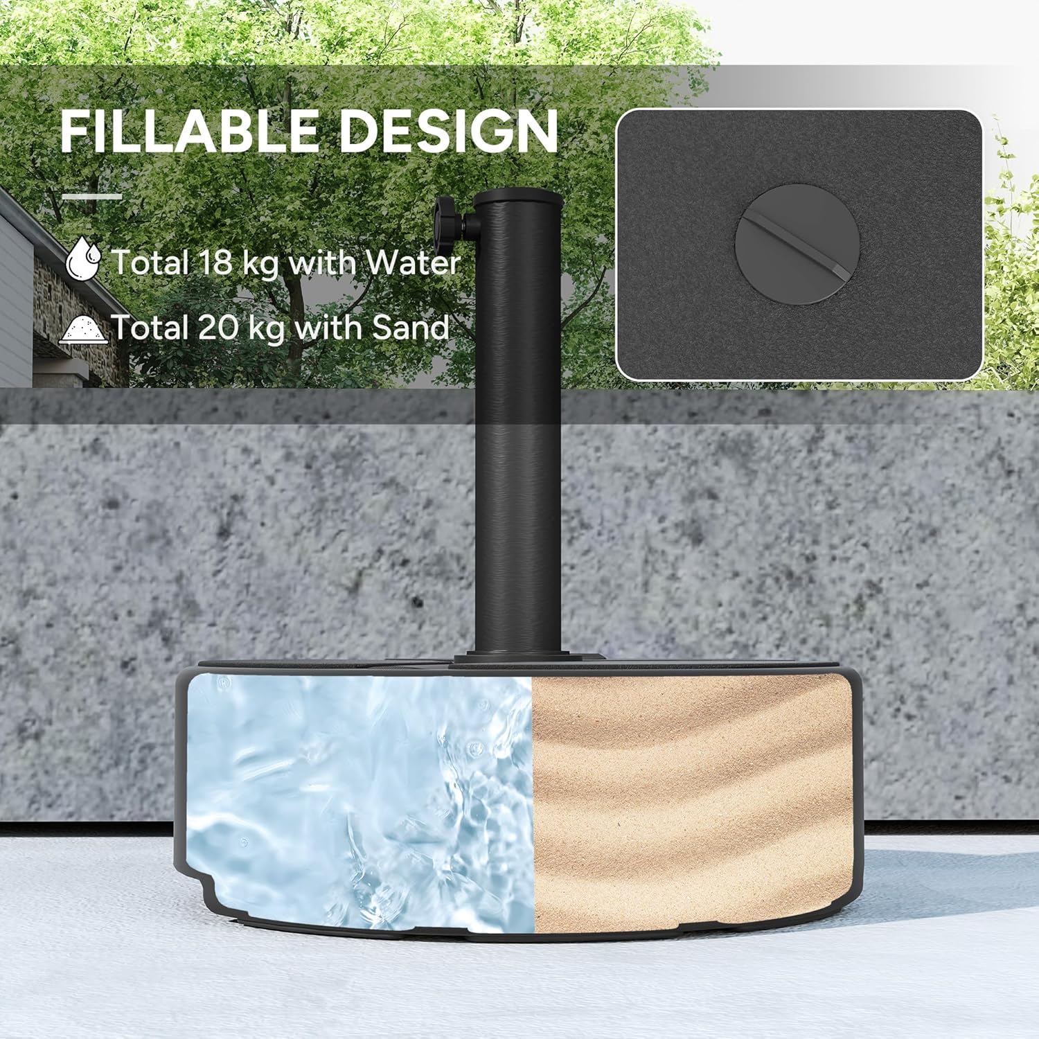 Sturdy Shade: Outsunny Round Patio Umbrella Base Review