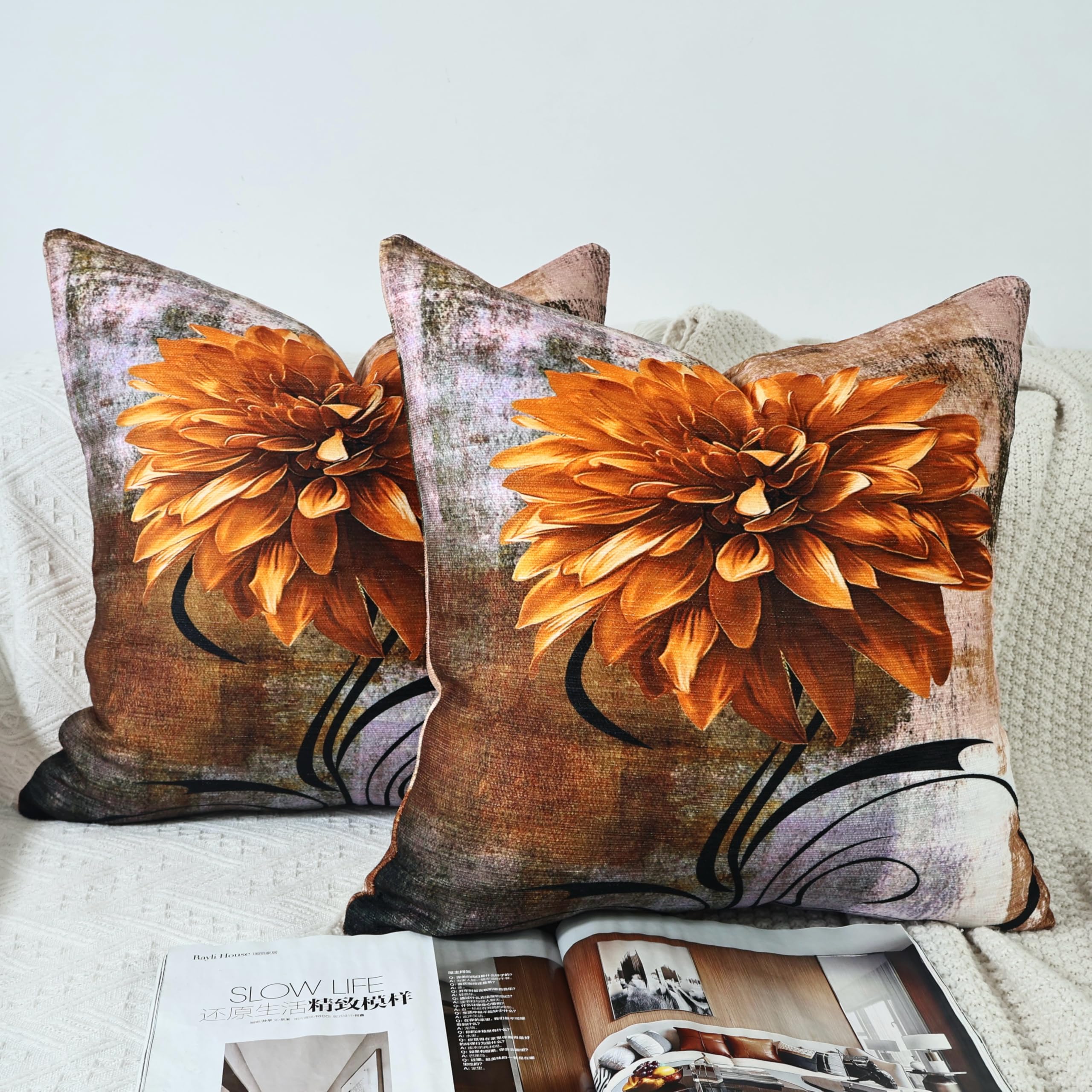 OYIMUA 2er Set Deko Kissenbezug 50x50 Flauschig Kissenbezüge