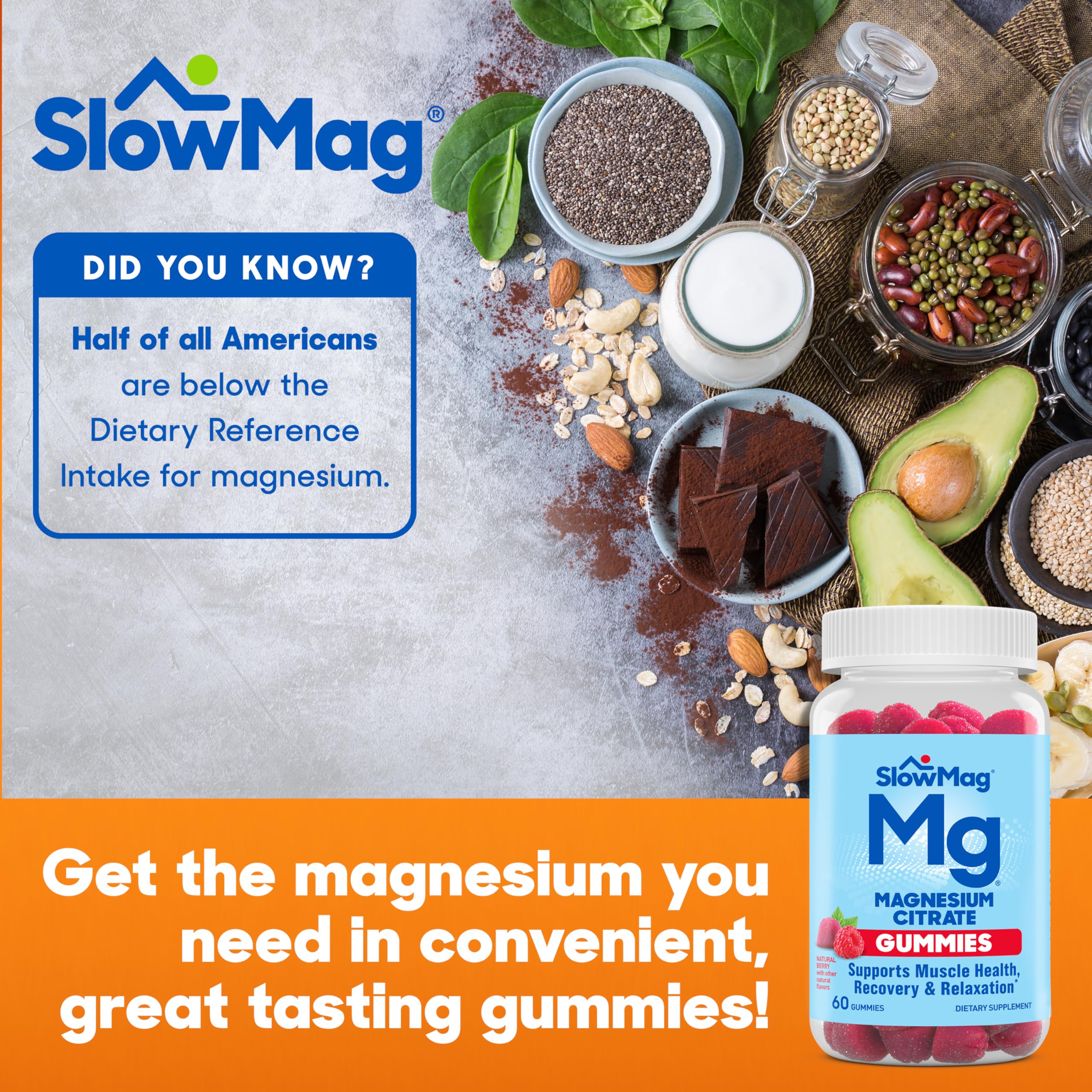 SlowMag Magnesium Citrate Gummies, 60 Count, Supports Muscle Health, Natural Berry Flavor, Recovery & Relaxation — Amazon image 7