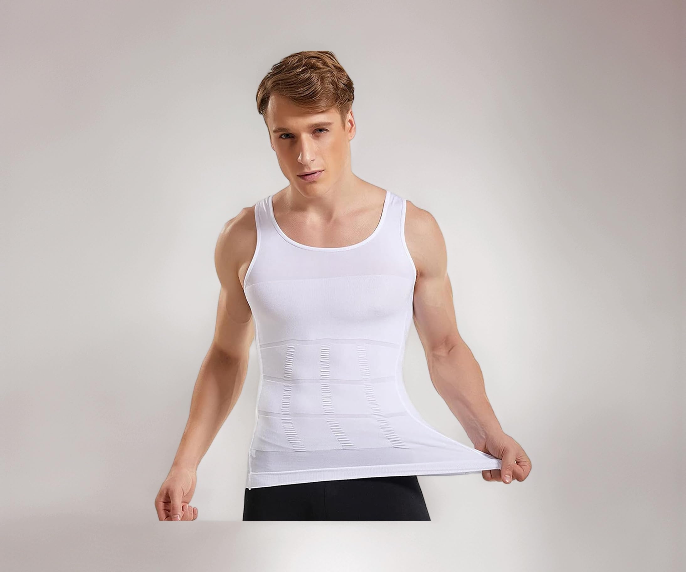 - Premium Men's Compression Tank Top, Slimming Body Shaper Vest, Tummy Control Undershirts for Men