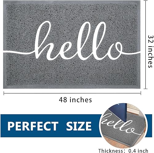 Vista 70 de EARTHALL Divertidos tapetes con texto en inglés "Hello Mats" para exteriores/interiores, 48 x 32 pulgadas, tapete para puerta delantera, entrada al