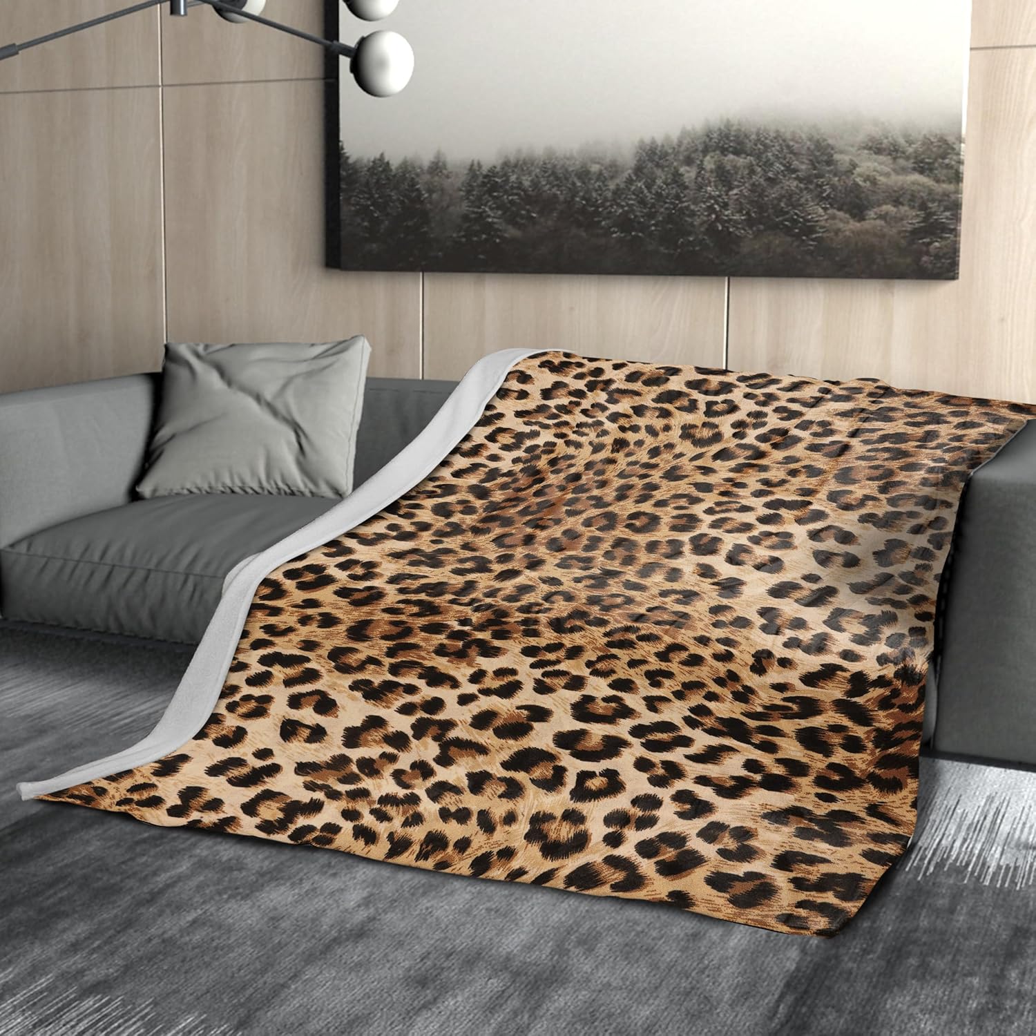 Leopard Print Blanket 50"x40" Cheetah Pattern Design Throw Blanket Animal Print Lightweight Warm Soft Blanket Farmhouse Seasonal Decor for Home Living Room Sofa Couch Bed - Image 2