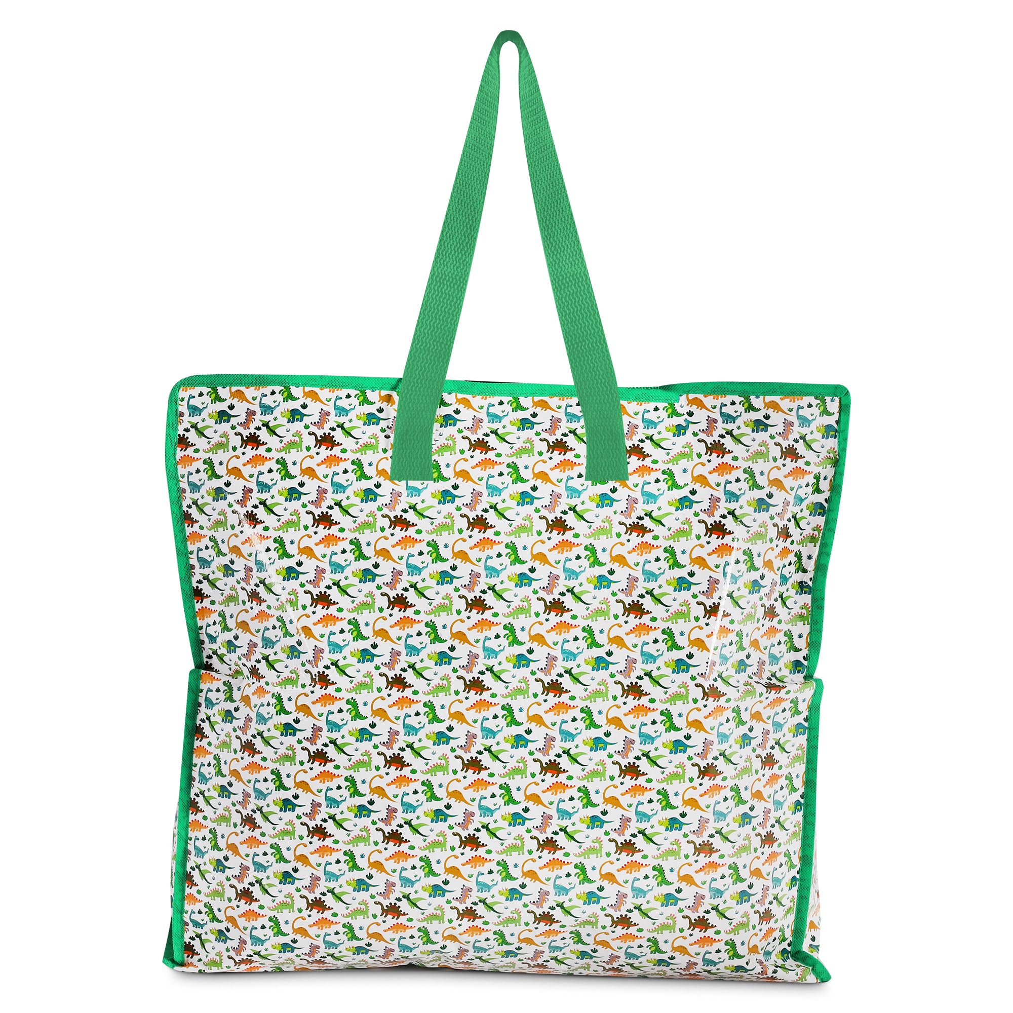 Albert Austin Strong Laundry Bag 52x48cm Bag with Zip and Handles Shopping Bag Lightweight for Moving Clothes Laundry Shopping Bag Perfect for Travel Storage Reusable Moving House (Dinosaur)