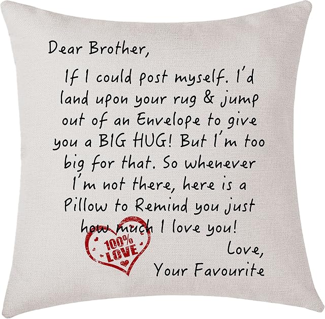 Brother Cushion Cover Brother Gifts from Brother Sister Sweet Birthday Thanksgiving for Brother Brother-in-law (Brother)
