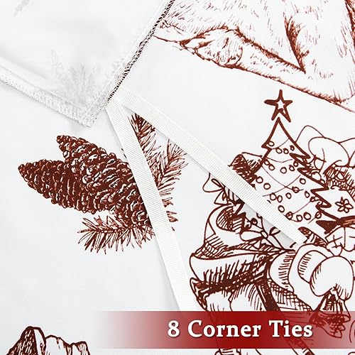 Miniatura 6 de CAROMIO Juego de funda de edredón de Navidad tamaño King, reversible, ropa de cama decorativa de Navidad, edredón rojo de microfibra suave + 2