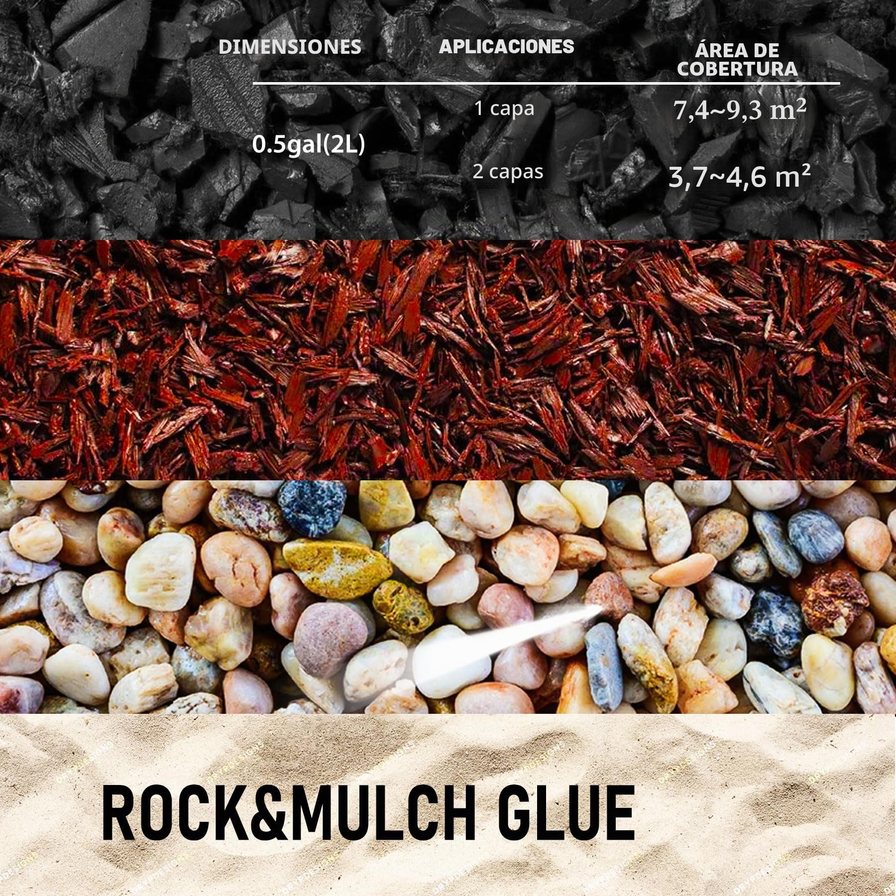 Pegamento de grava de 2 l, extra fuerte para piedra/Grava – Sellador de piedras aglutinante para piedras de piedra, uso universal para paisajismo, caminos de jardín, placas de terraza, grava