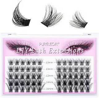 Cluster Lashes Individual Cluster Eyelashes Mega Volume DIY Eyelash Extensions False Eyelashes Soft Fluffy 60pcs (10-16mm Mixed)