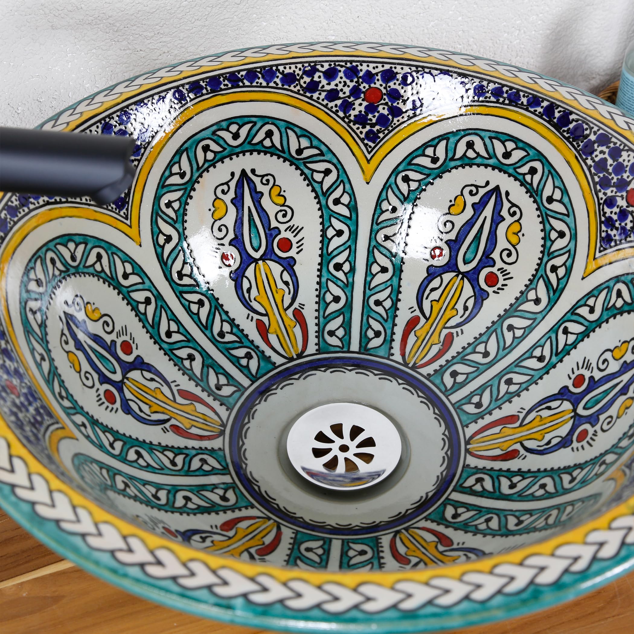 Umywalka bez otworu na kran, ceramiczna umywalka nablatowa do łazienki i toalety dla gości, umywalka do zabudowy bez przelewu/umywalka okrągła