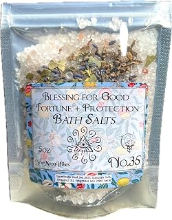 Blessing for Good Fortune + Protection Bath Salts Real Herbs Infused with Essential Oils Success Blessing Wealth Good Luck Armor Negativity Protection Spells Conjure Rituals