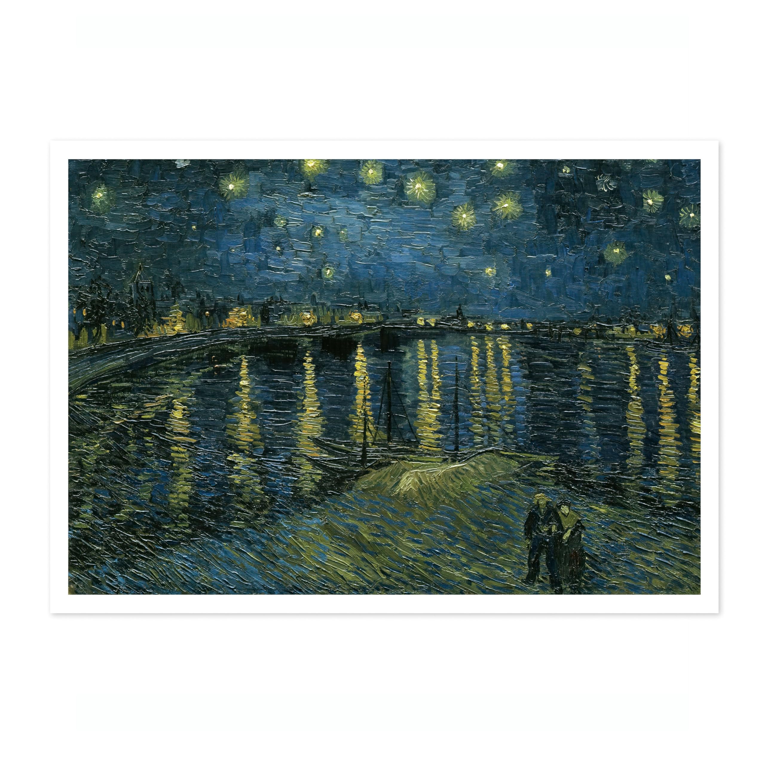Animato Starry Night over Rhone Vincent Van Gogh Print, Classic Famous Oil Painting Print, Modern Art Exhibition, Home Decor Wall Art, Archival Matte, 50x70cm (Print Only) - 50x70cm — image 1