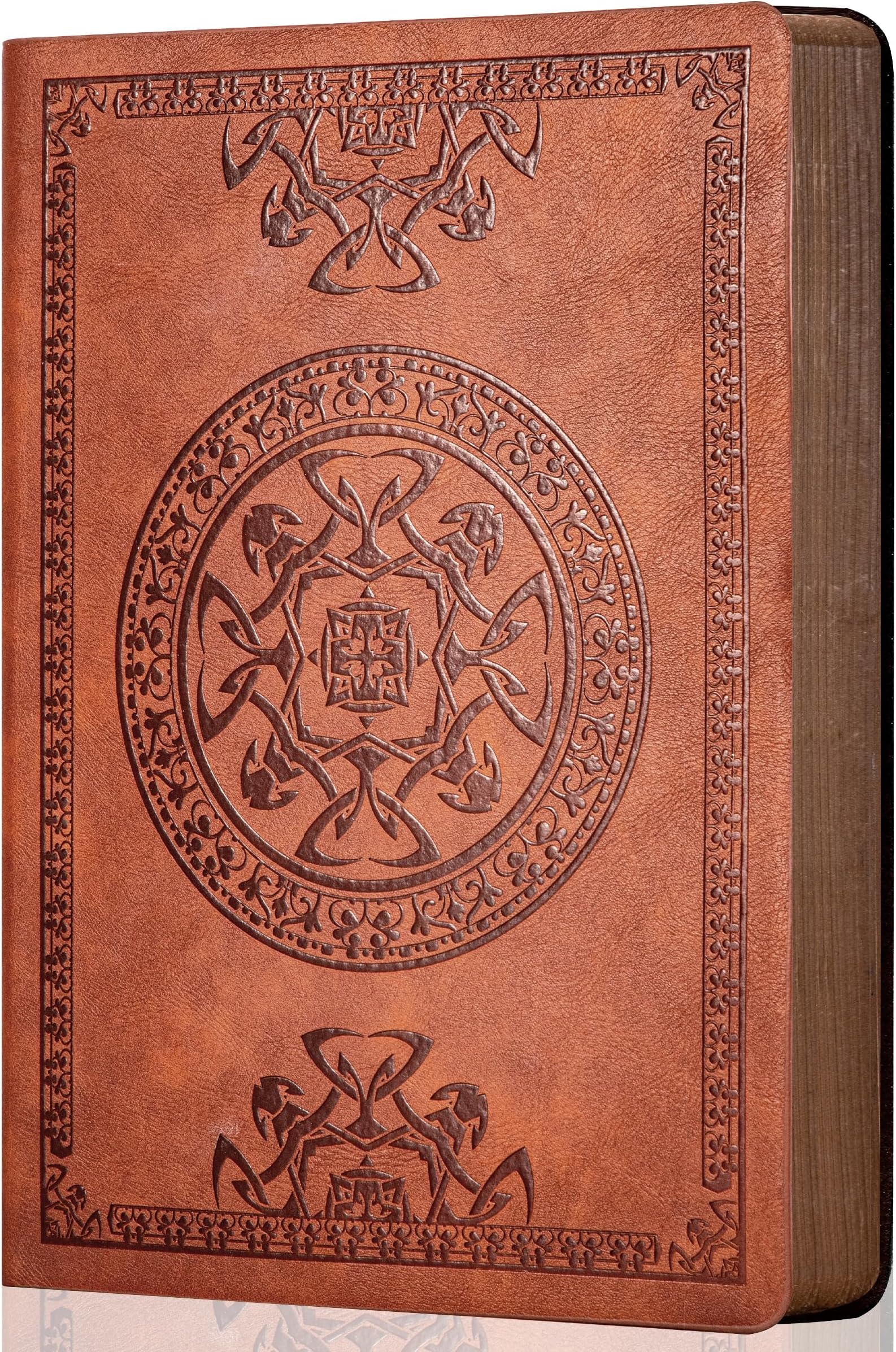 CAGIE Leather Vintage Journal for Men Soft Cover Lined Pages Notebook 180 Lay Flat for Writing Travel Diary, 5.7'' x 8.3'', Brown