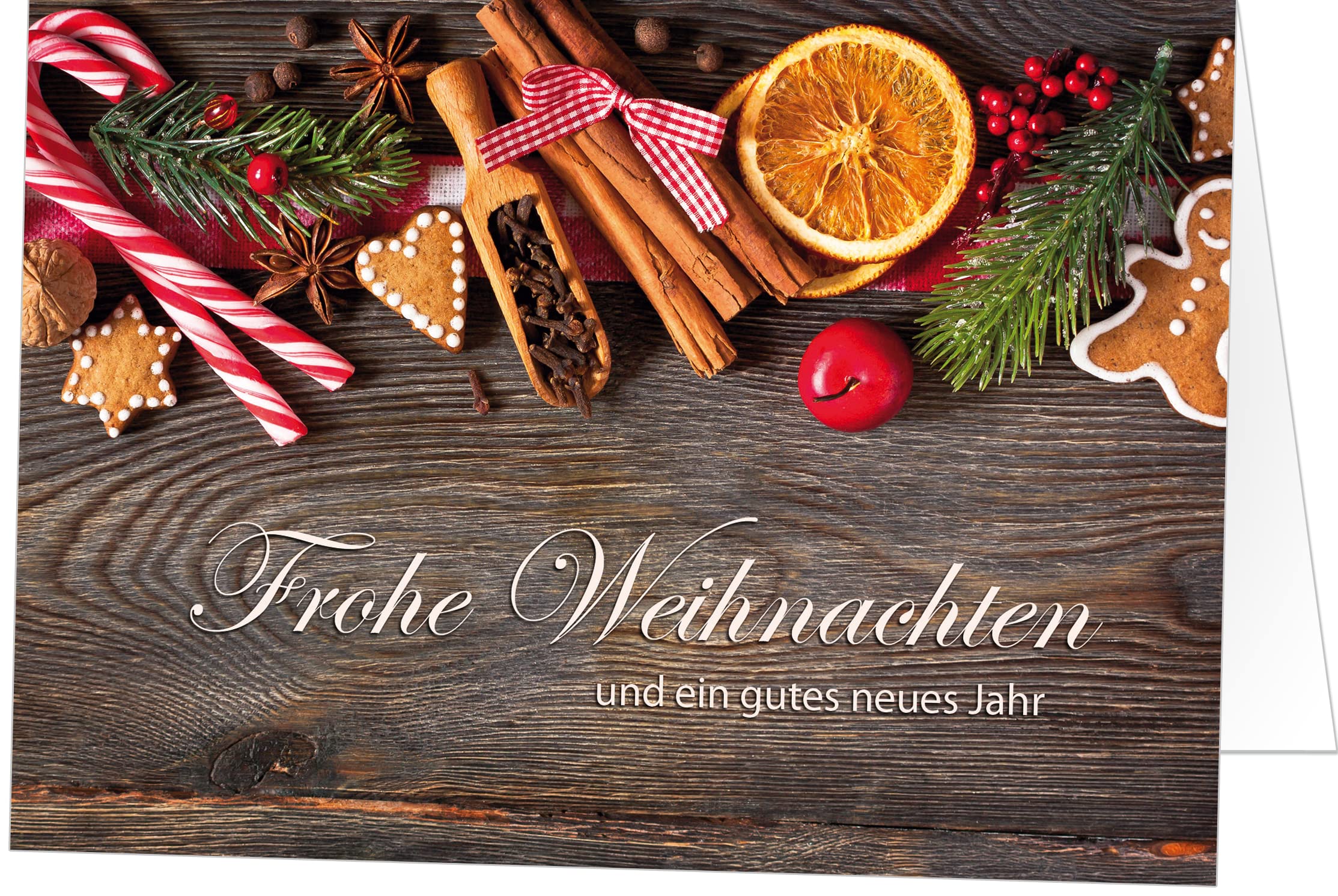 100 Weihnachtskarten (Klappkarten) im Set mit Umschlag, Perfekt für stilvolle Grüße an Geschäftspartner und Freunde