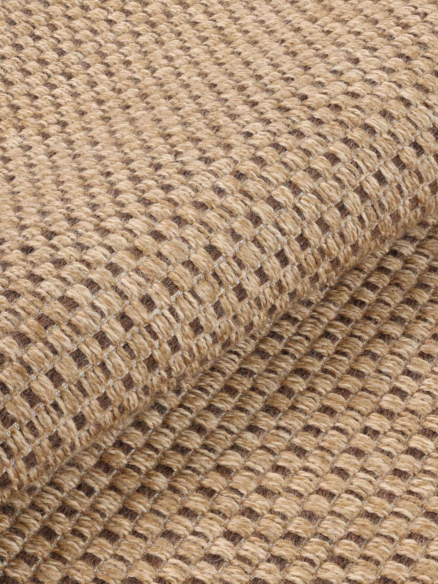 RugVista Jolin, Alfombra Interior y Exterior, Modernas, Ø 150 cm, Redondo, Pelo Medio, Cocina, Pasillo, Patio, Lavado a Mano, Resistente los Rayos UV, Beige
