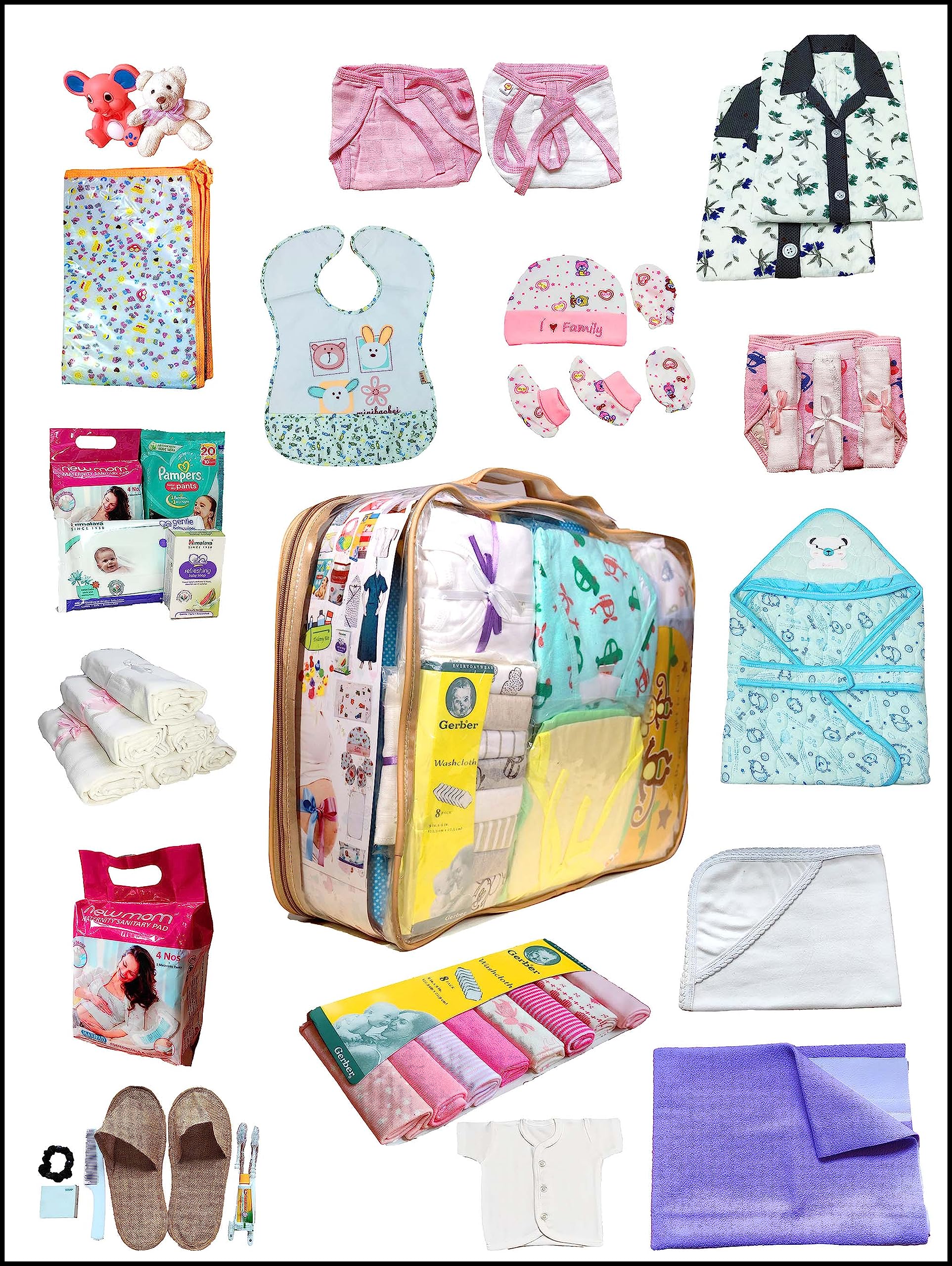 Maternity Kit 60 Pieces/Baby Shower Gift (Premium Combo Kit) at wholesale price-image-27