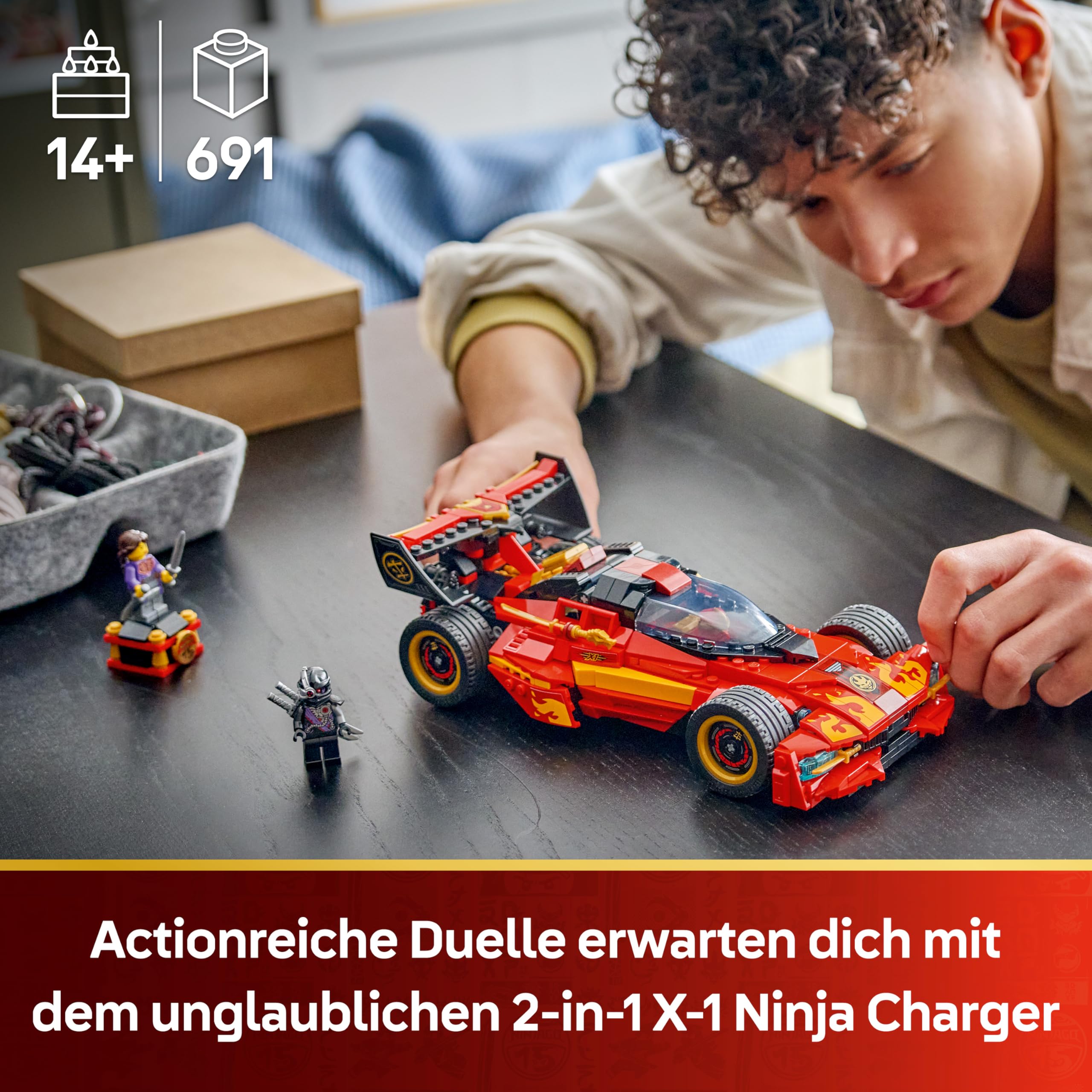 LEGO NINJAGO 15-jähriges Jubiläum: X-1 Ninja Supercar - Rennwagen Modellbau mit Motorrad und 3 Minifiguren inkl. Kai - Geschenkidee für Jungen ab 14 Jahren und Erwachsene Fans - 71867